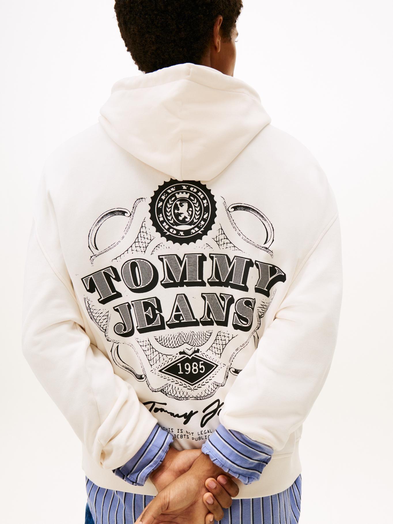 Polerón Hoodie Con Logo Gráfico Tommy Jeans Blanco-3