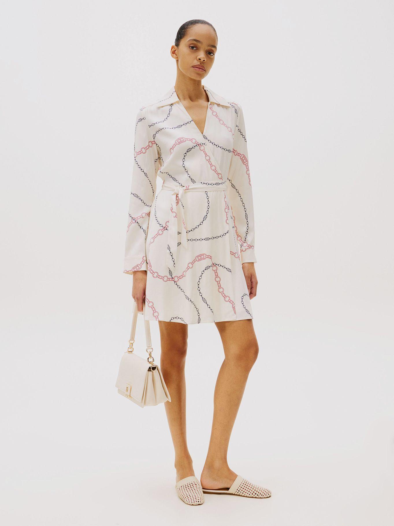 Vestido Cruzado Con Estampado Beige Tommy Hilfiger-0