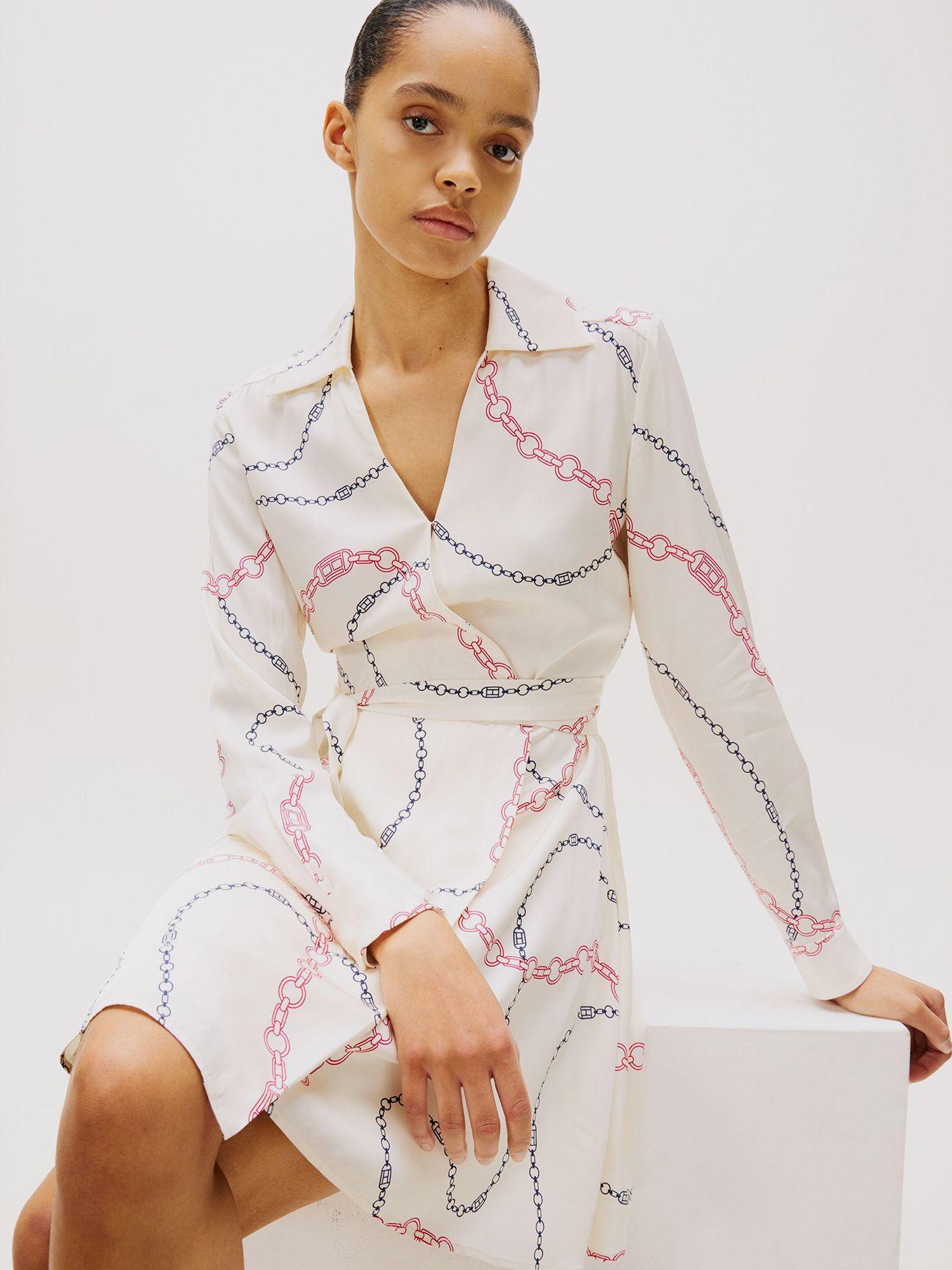 Vestido Cruzado Con Estampado Beige Tommy Hilfiger-3