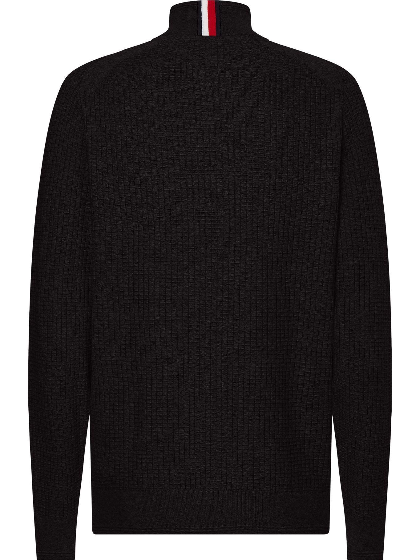Sweater De Punto Con Cierre Negro Tommy Hilfiger-1