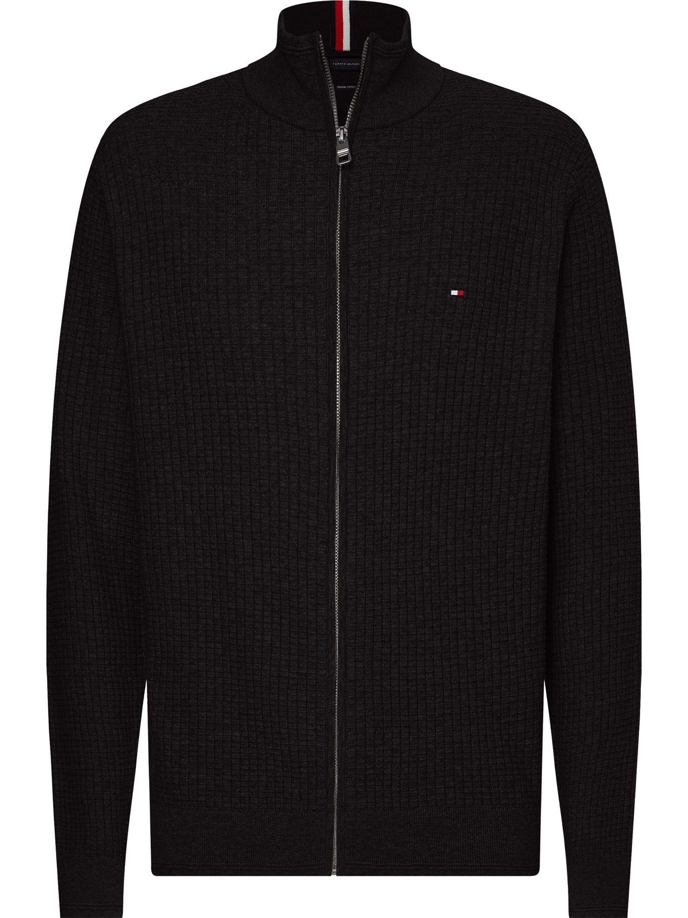 Sweater De Punto Con Cierre Negro Tommy Hilfiger-0