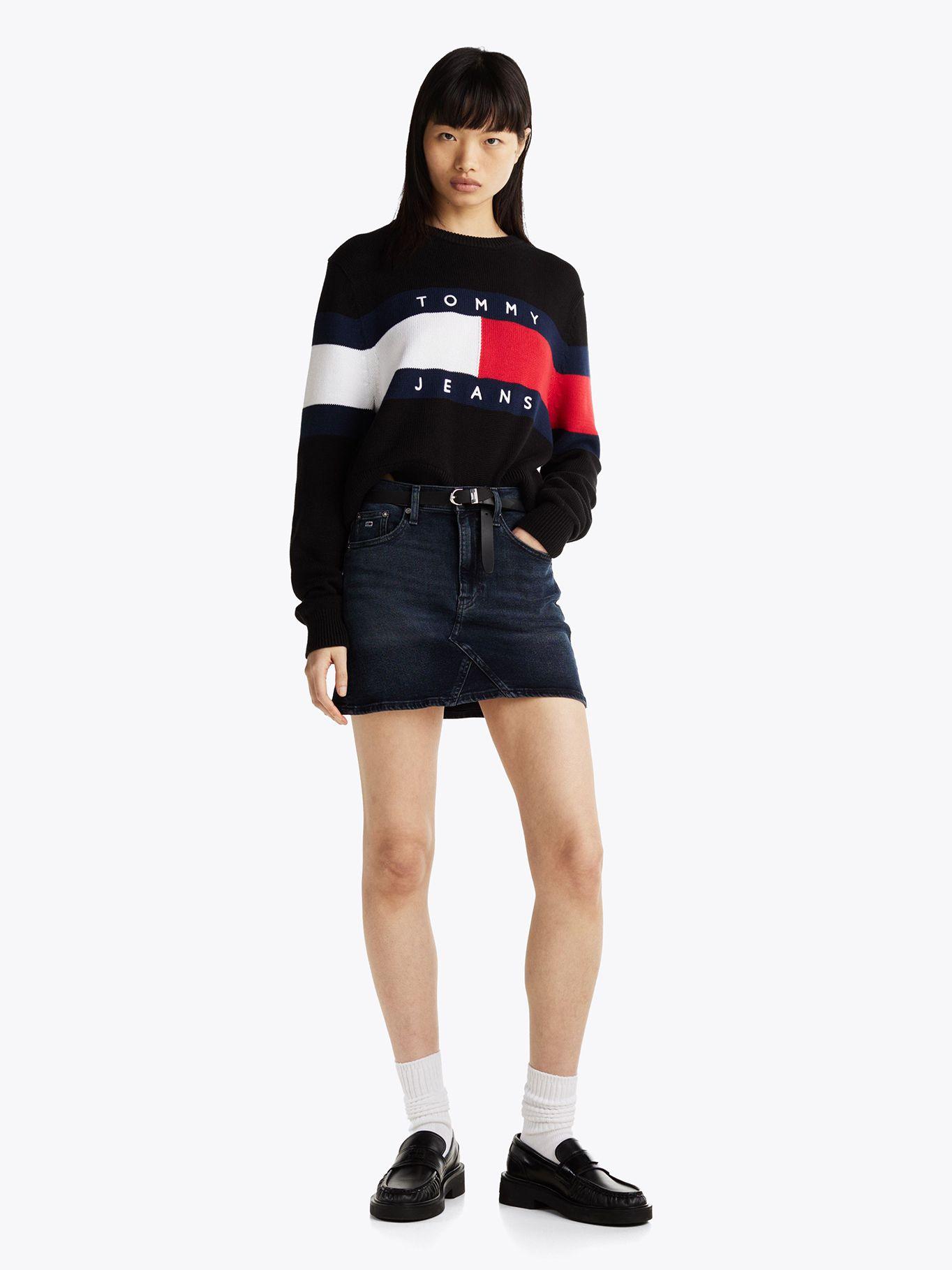 Sweater Color Block Relaxed Con Logo Negro Tommy Jeans-1