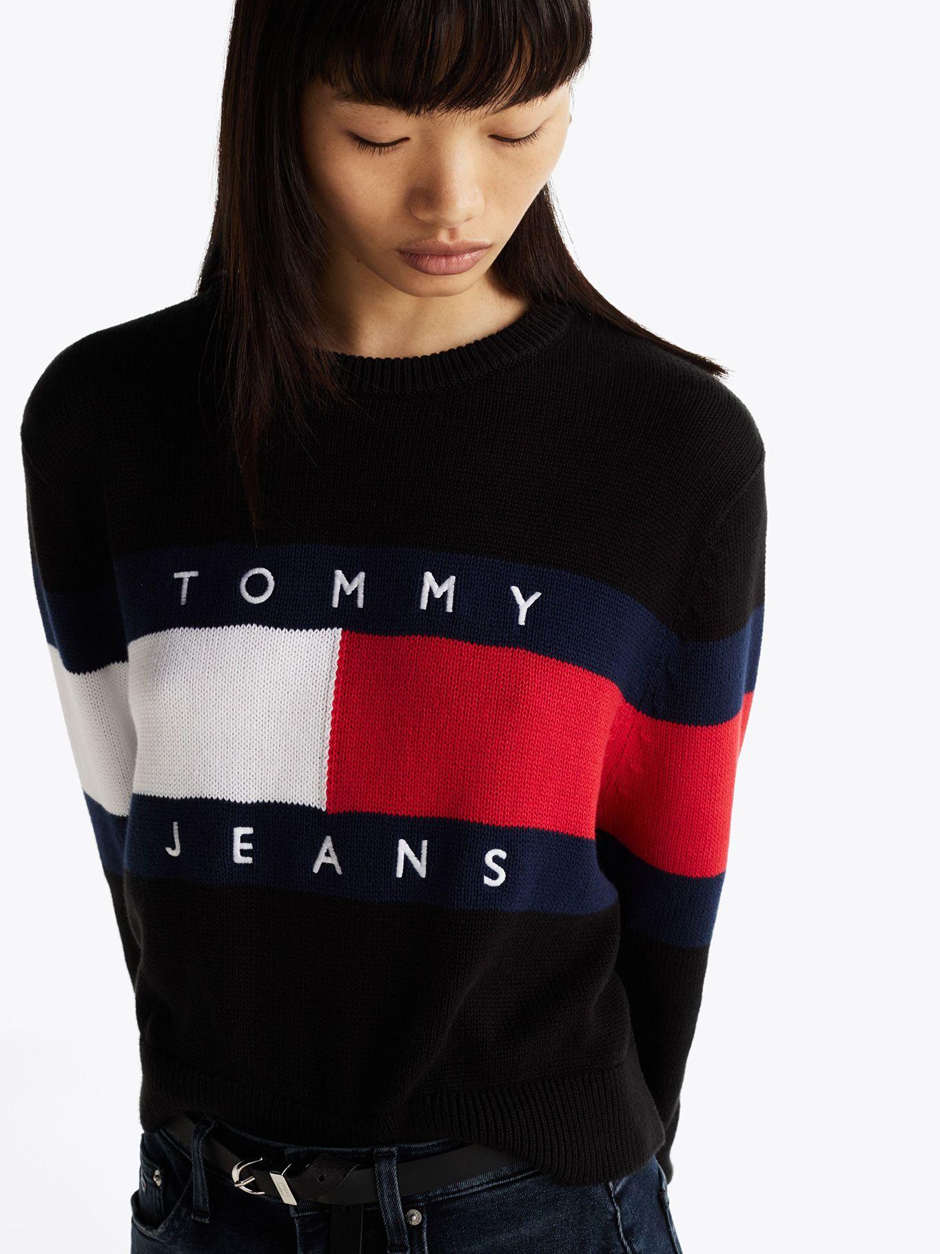 Sweater Color Block Relaxed Con Logo Negro Tommy Jeans-3