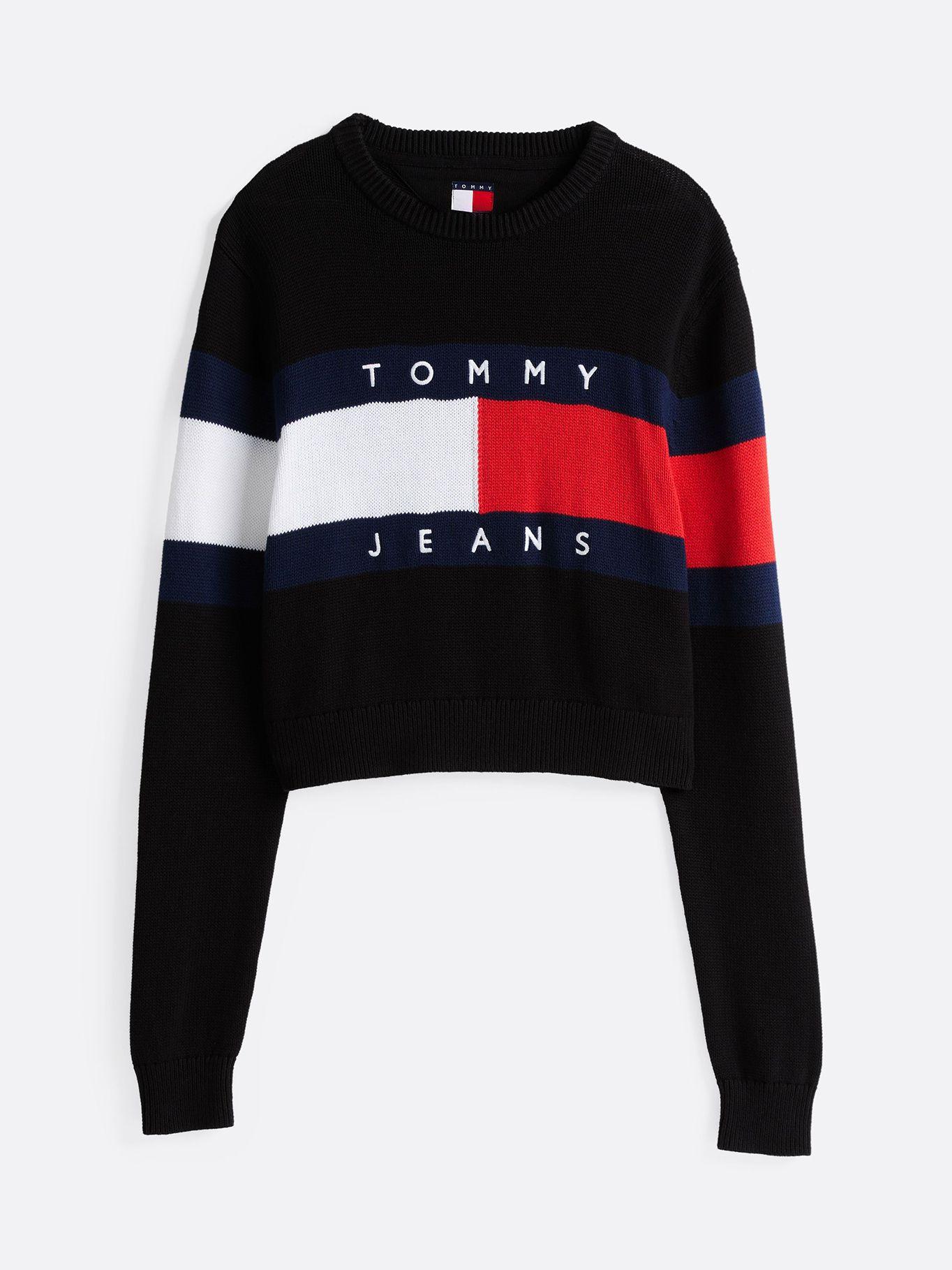 Sweater Color Block Relaxed Con Logo Negro Tommy Jeans-4