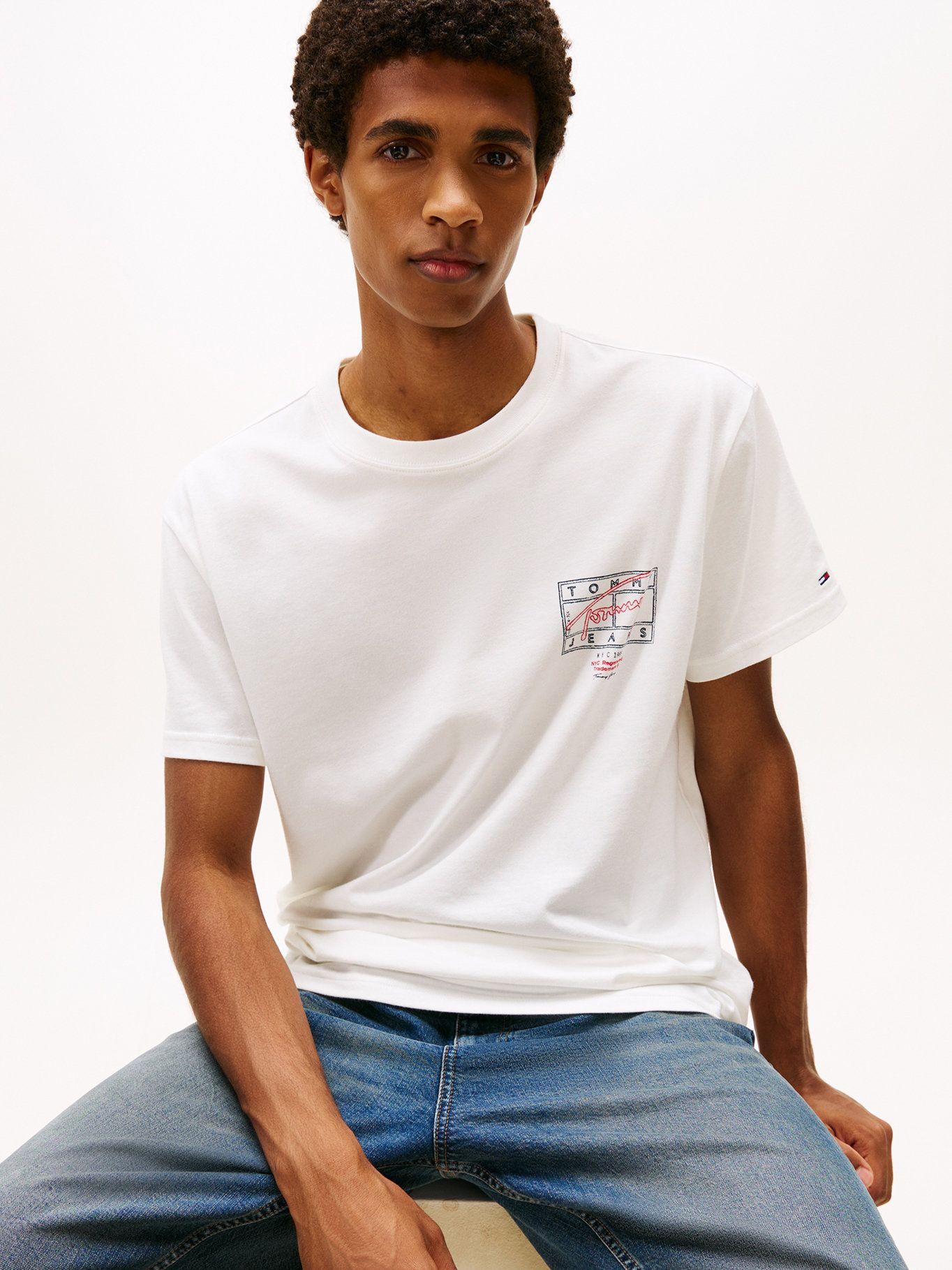 Polera Con Logo Espray Regular Fit Tommy Jeans Blanco-3