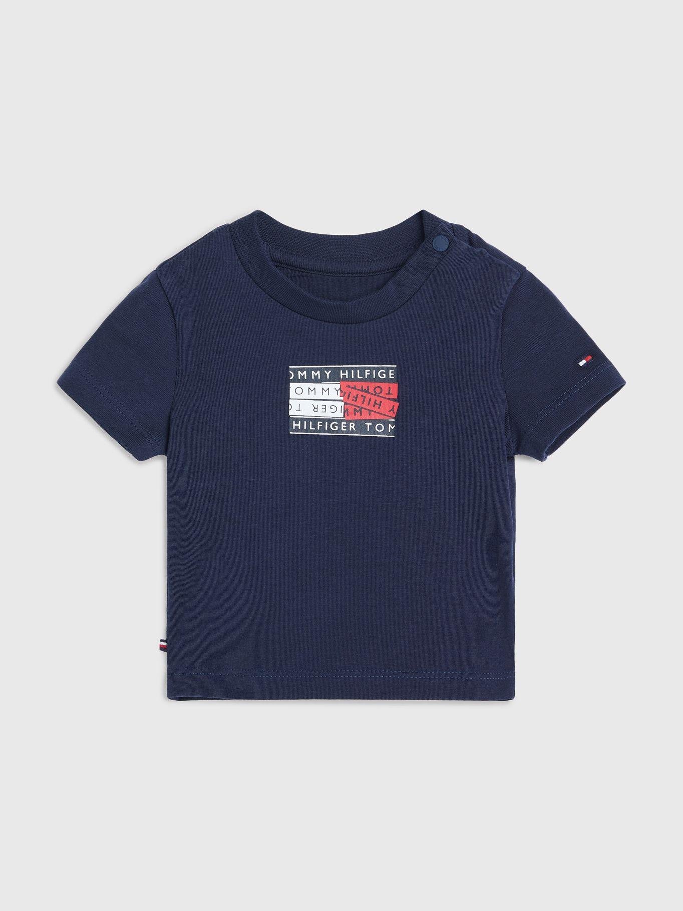 Polera De Algodón Con Logo Deep Azul Tommy Hilfiger-0