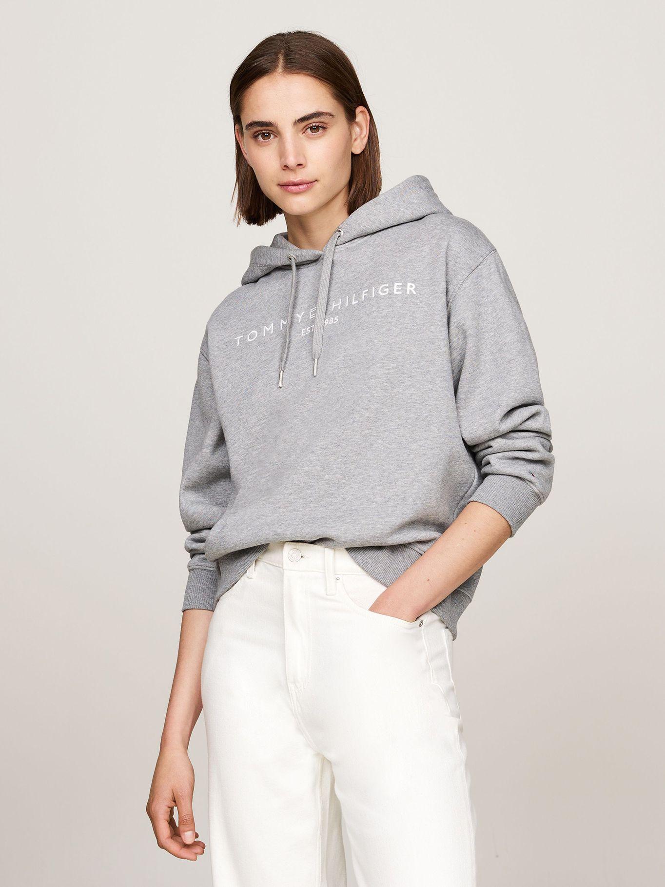 Polerón Hoodie Con Logo Bordado Gris Tommy Hilfiger-0