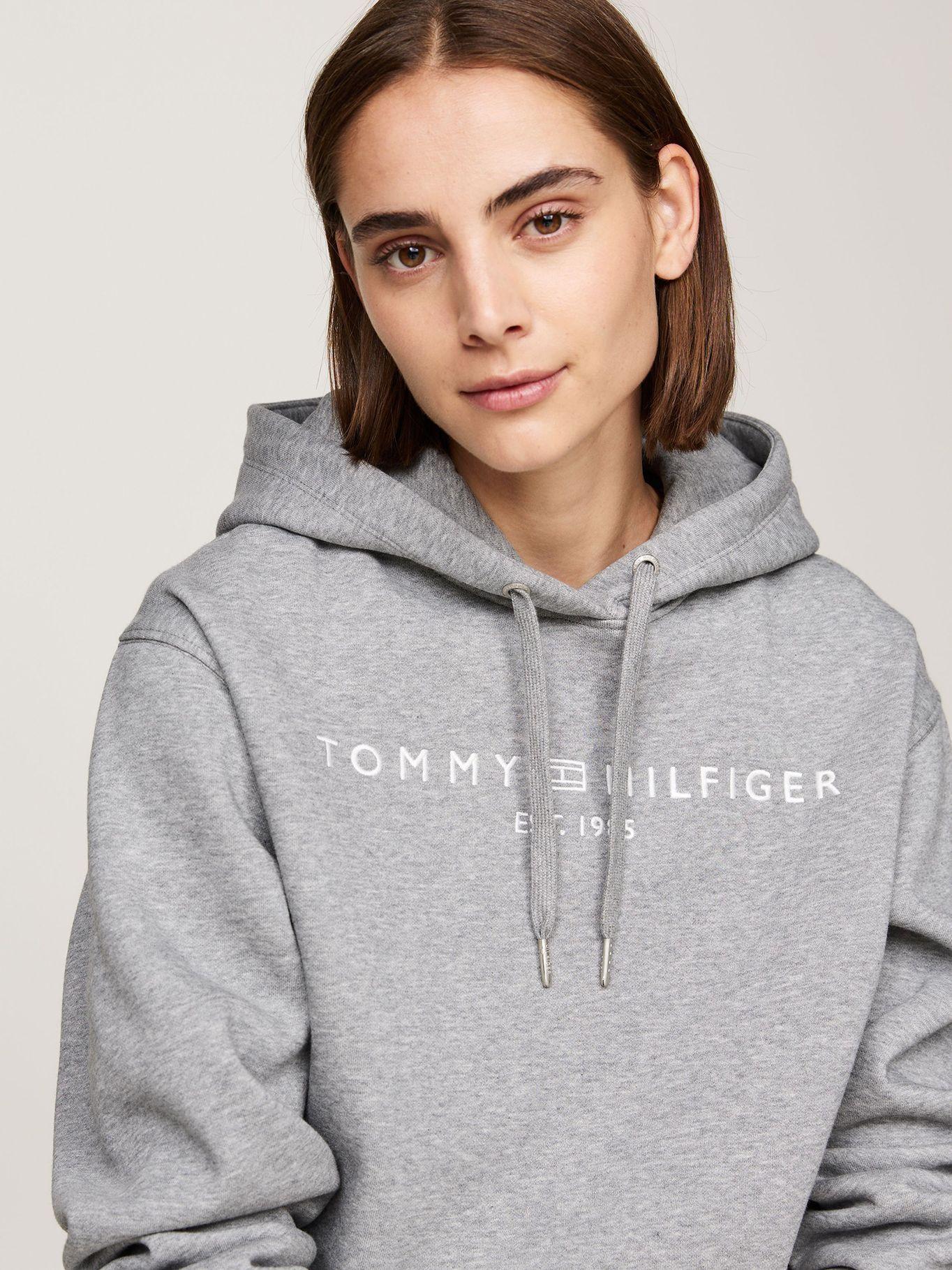 Polerón Hoodie Con Logo Bordado Gris Tommy Hilfiger-3