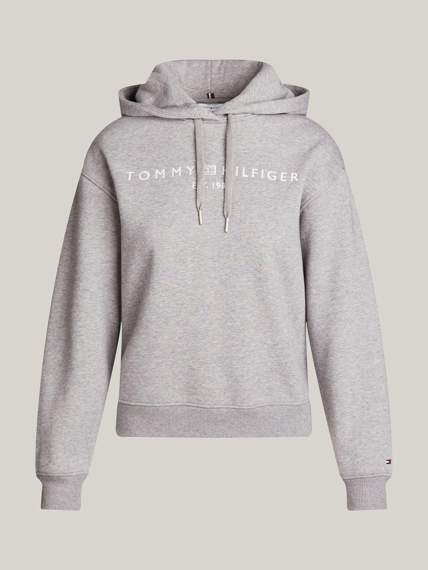 Polerón Hoodie Con Logo Bordado Gris Tommy Hilfiger-4