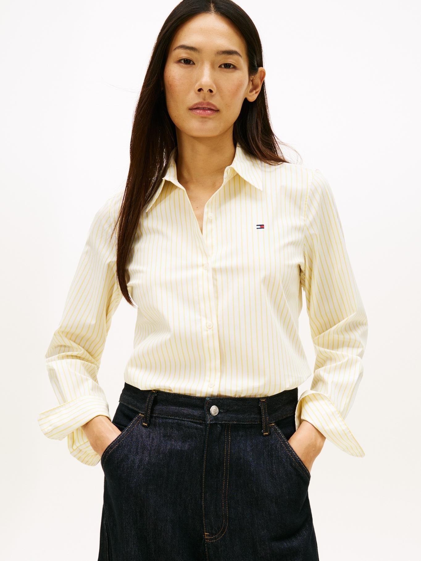 Camisa A Rayas Regular Fit Tommy Hilfiger Amarillo-0