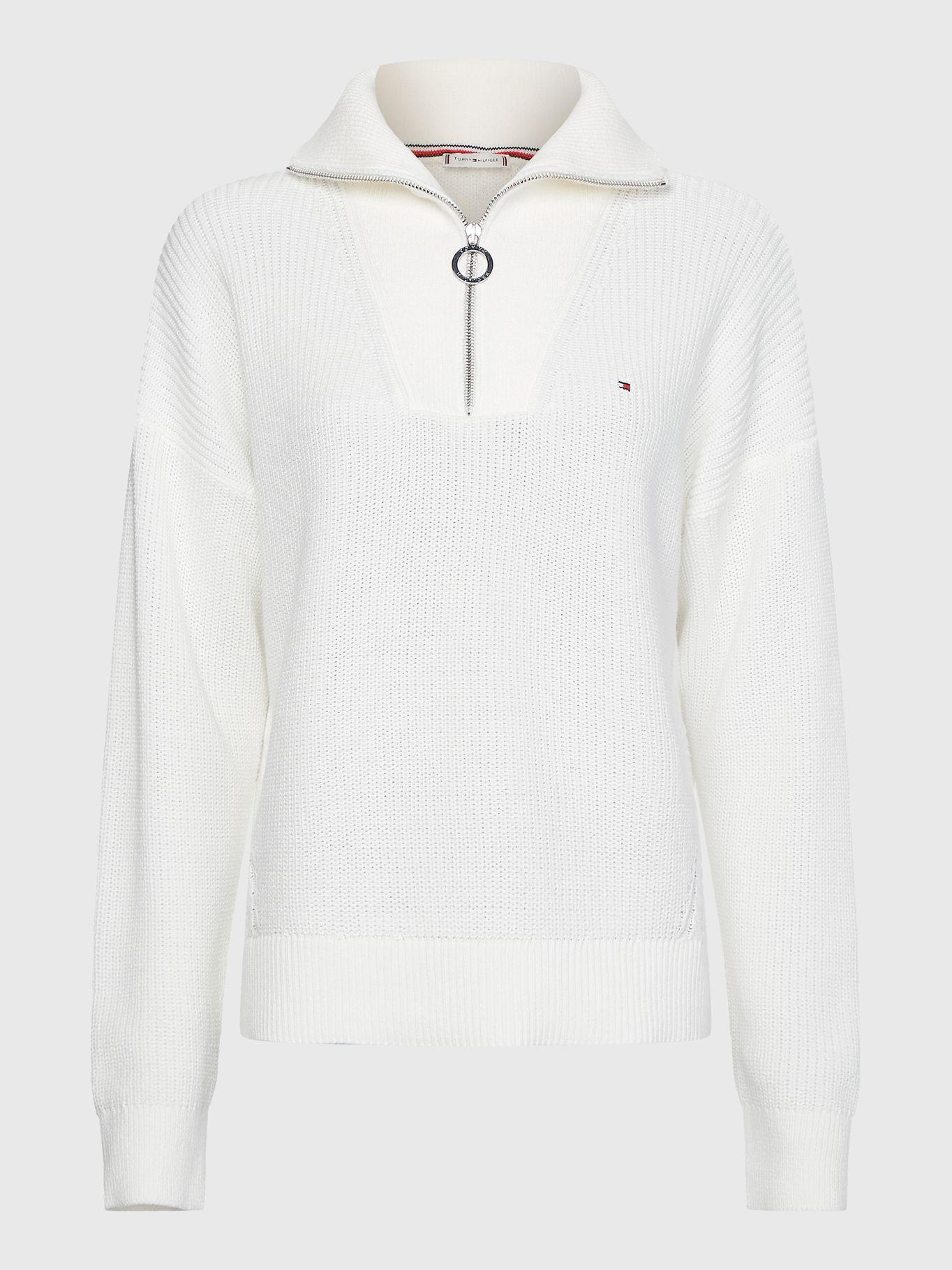 Sweater Relaxed Half Zip Blanco Tommy Hilfiger-0