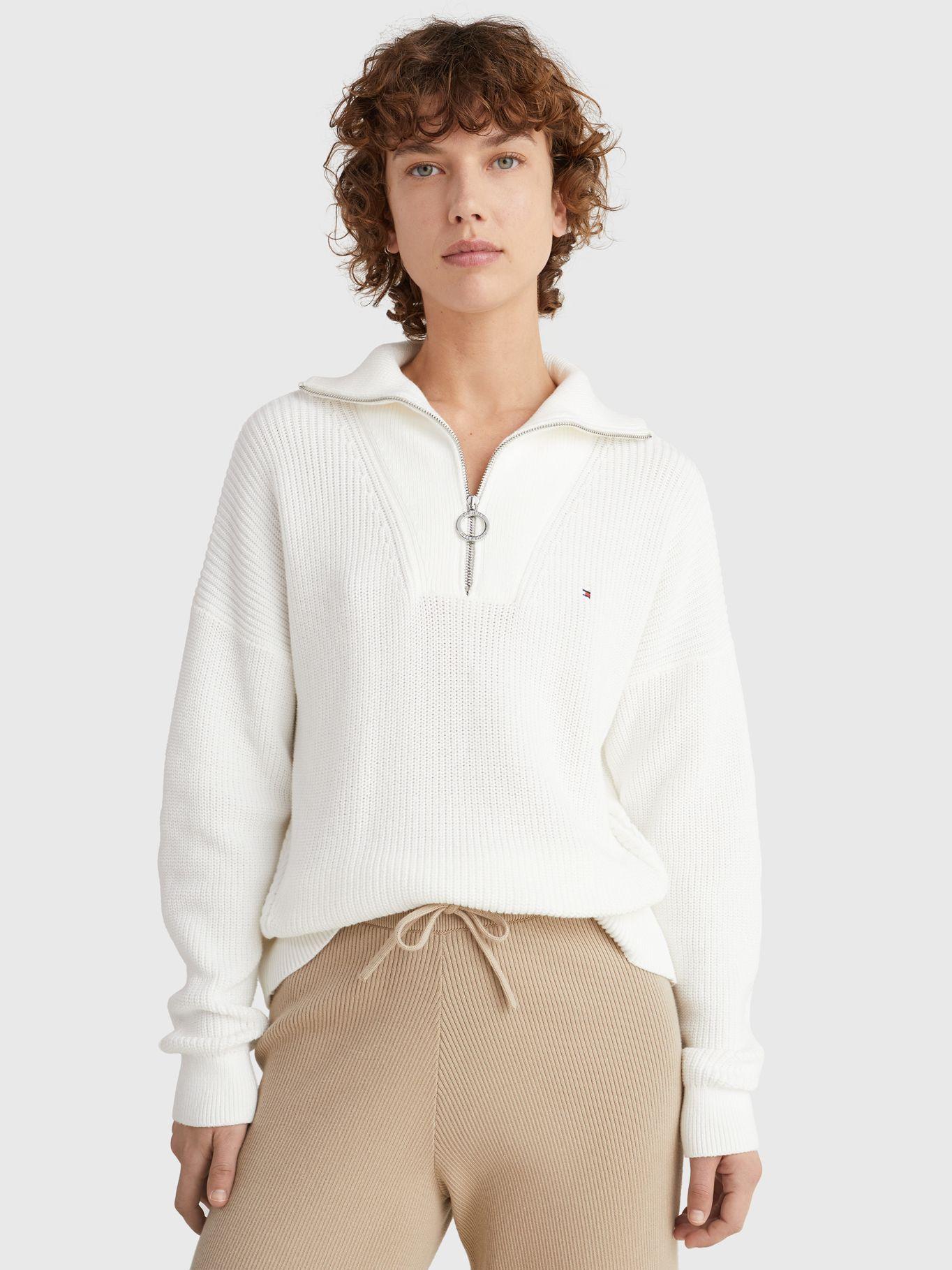 Sweater Relaxed Half Zip Blanco Tommy Hilfiger-3