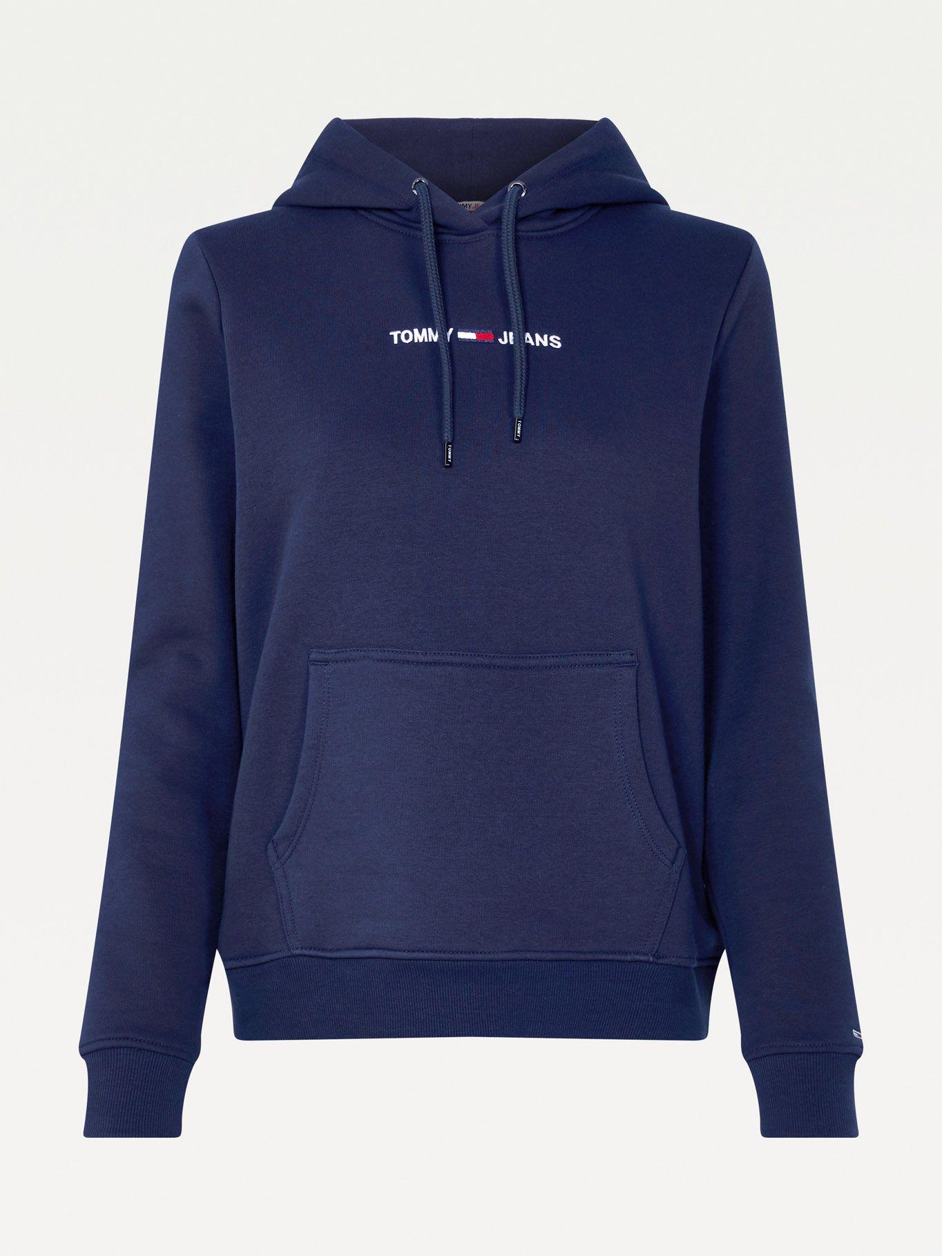 Polerón Hoodie Linear Logo Azul Tommy Jeans JN2-4