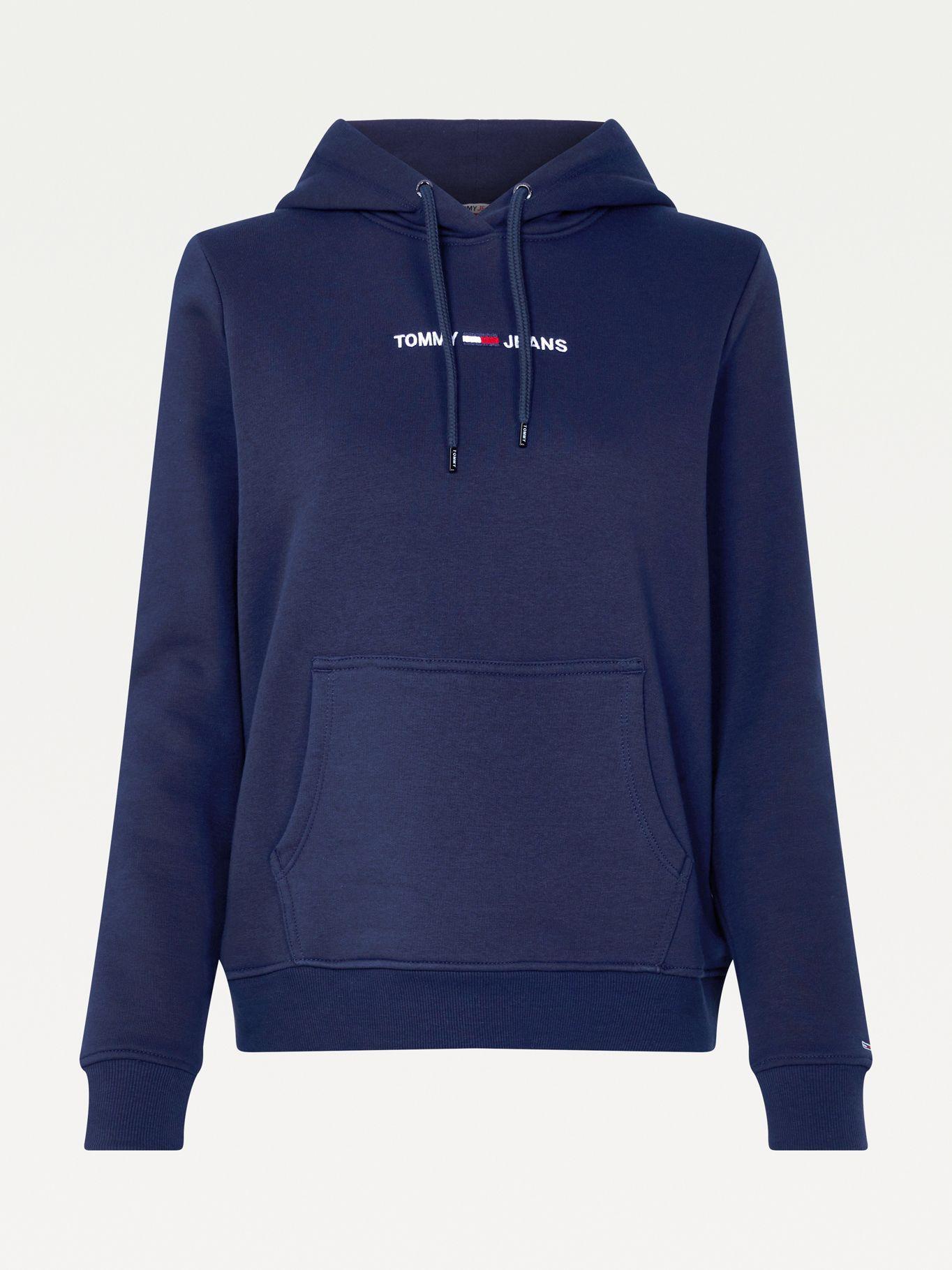 Polerón Hoodie Linear Logo Azul Tommy Jeans JN2-3