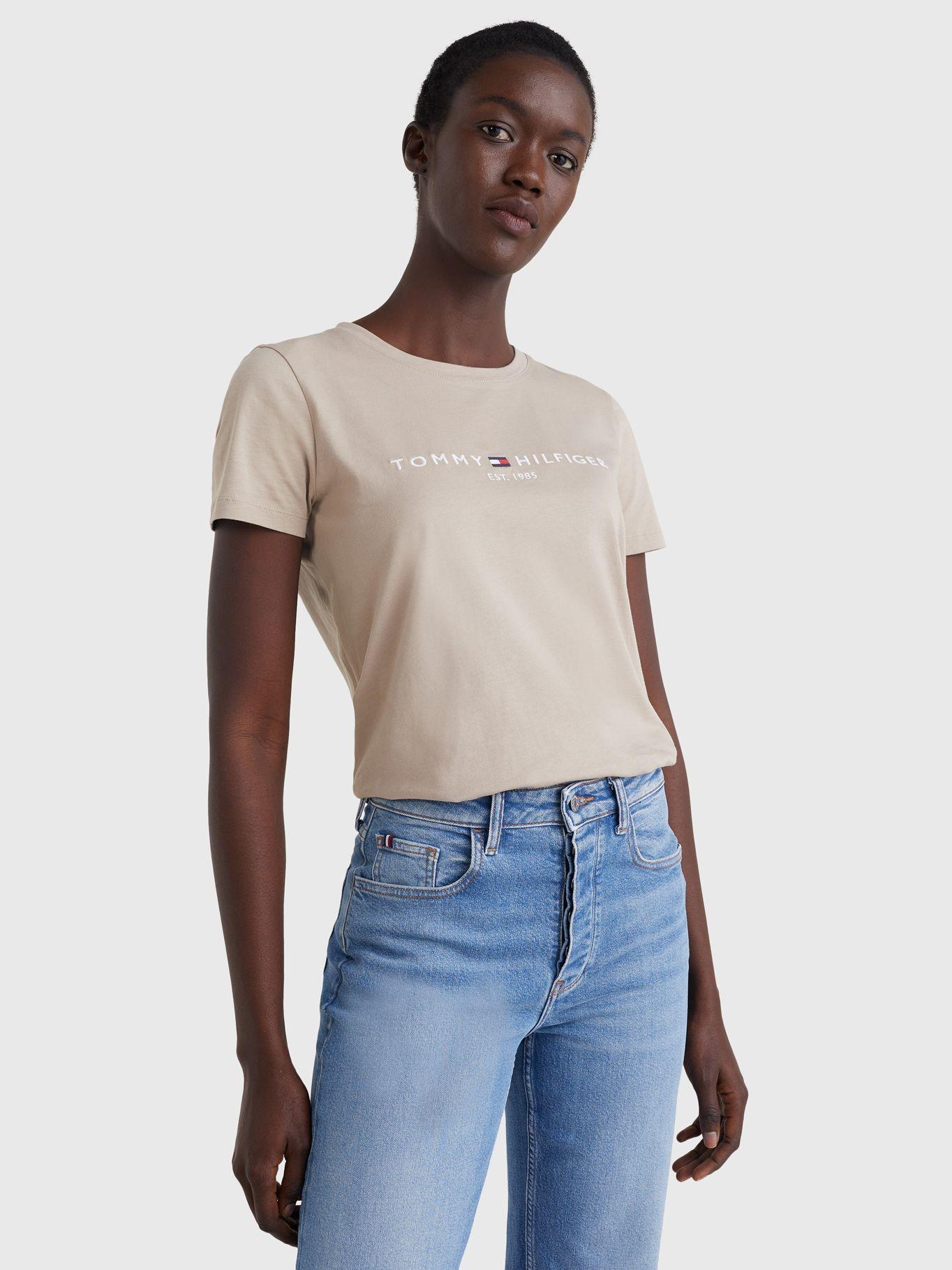 Polera Essential C-Neck Con Logo Beige Tommy Hilfiger-0