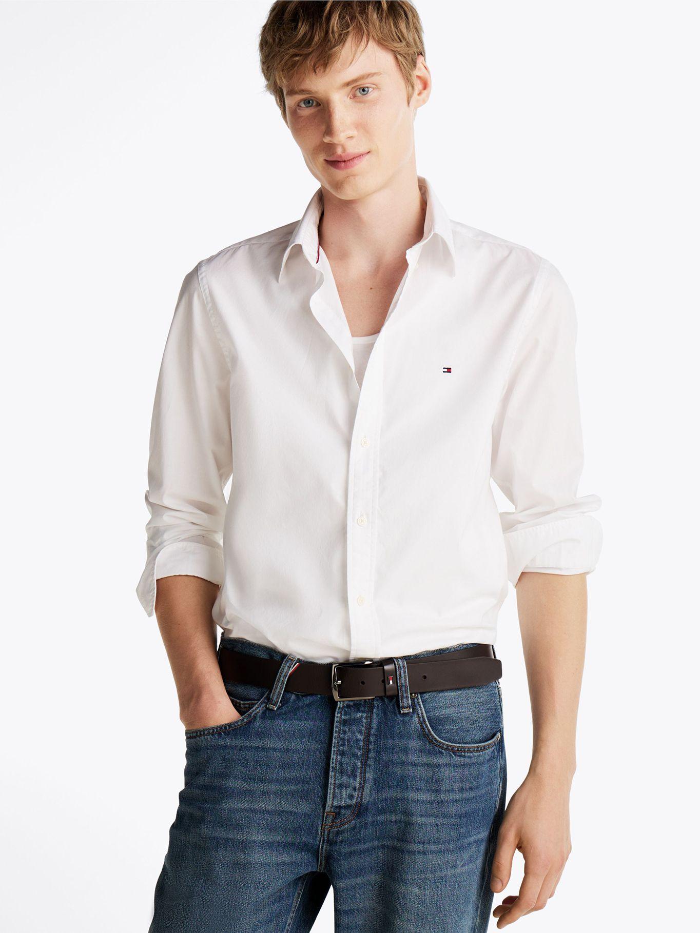 Camisa Th Flex Solid Regular Fit Blanco Tommy Hilfiger-0