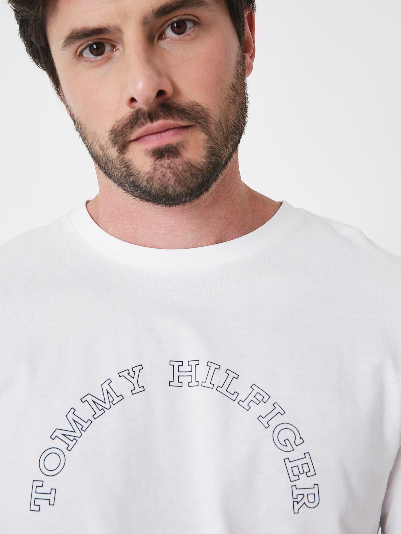 Polera Con Logo Circular Monotype Blanco Tommy Hilfiger-3