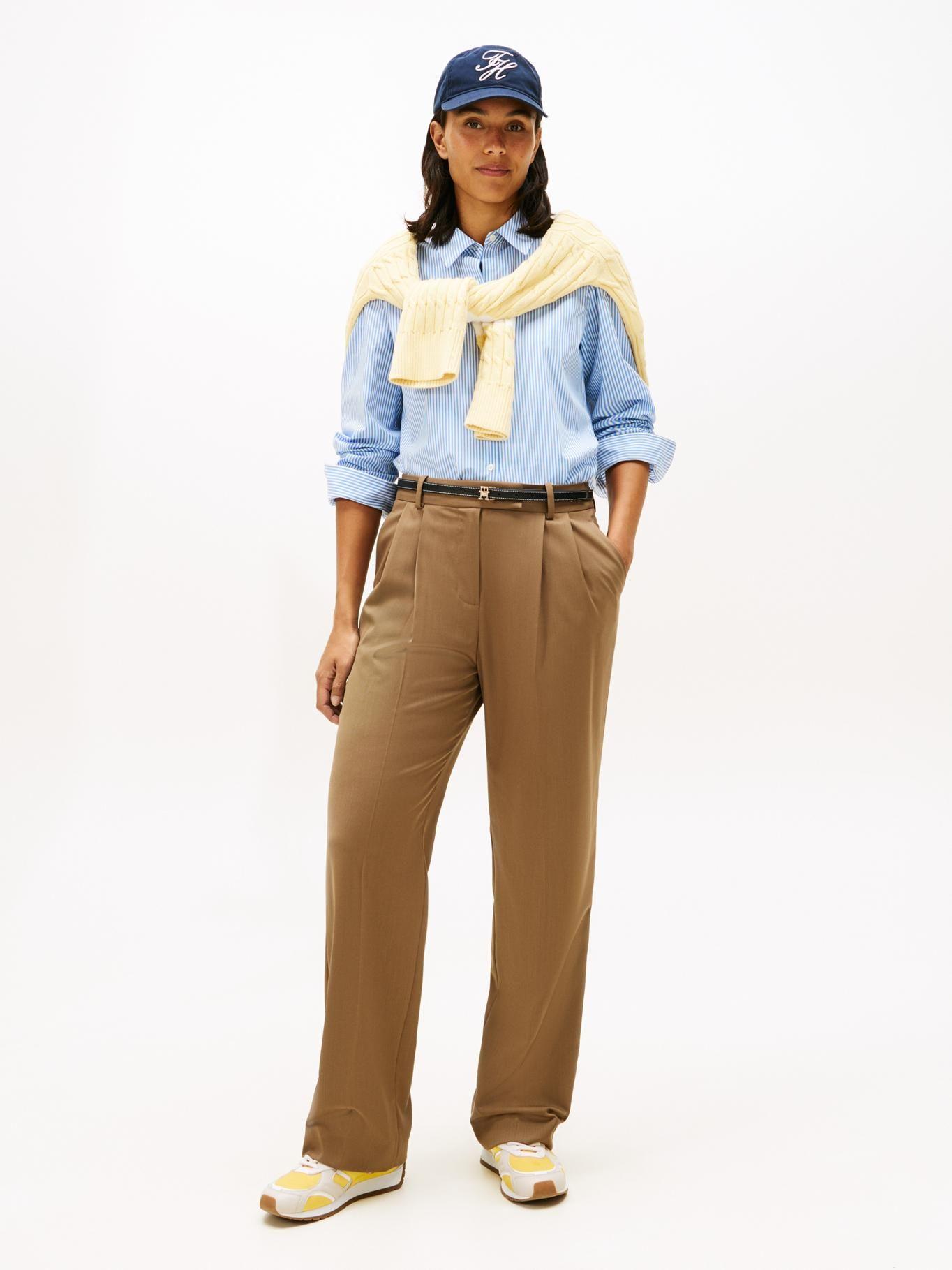Camisa A Rayas Regular Fit Tommy Hilfiger Celeste-1