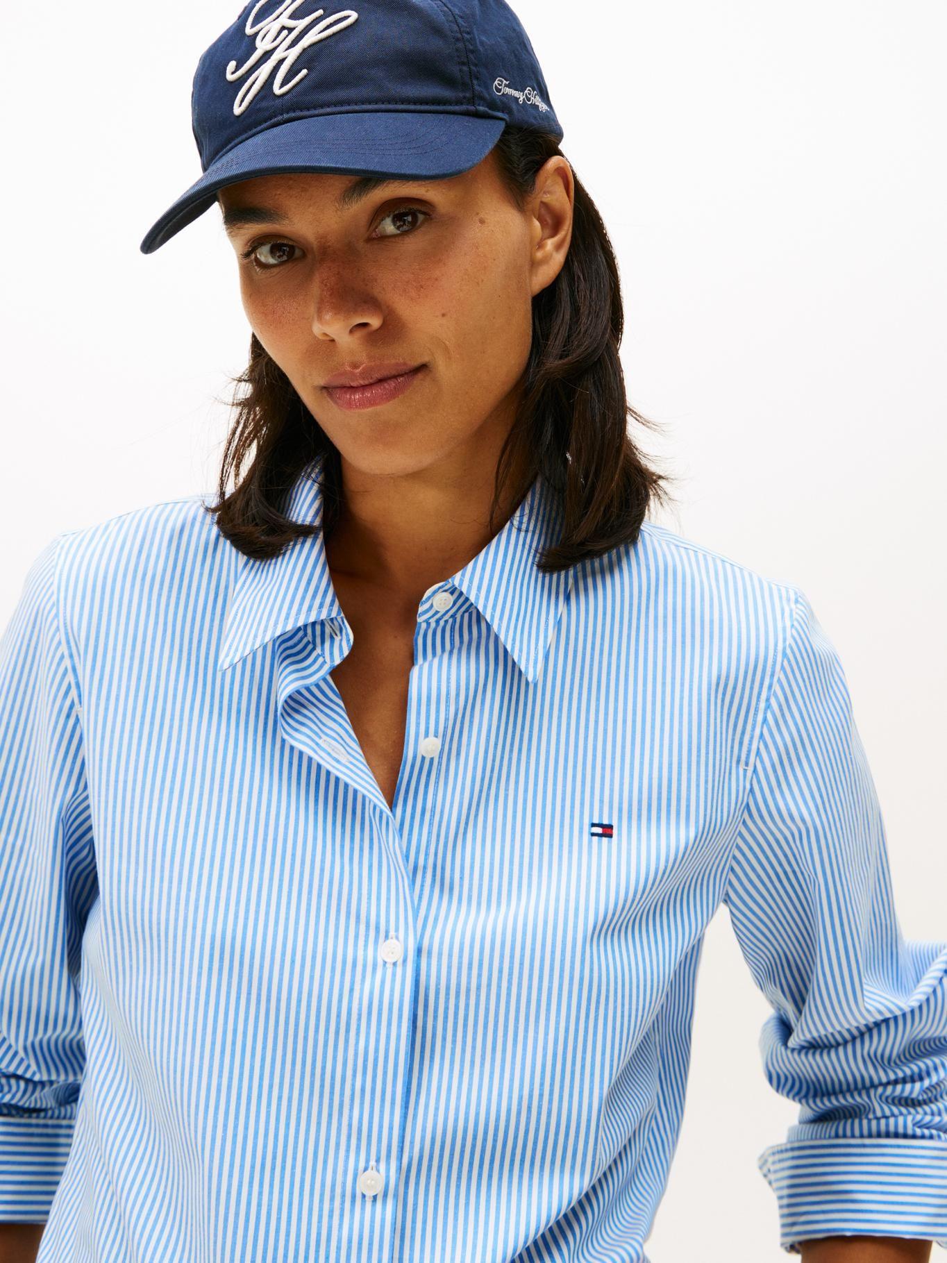 Camisa A Rayas Regular Fit Tommy Hilfiger Celeste-3
