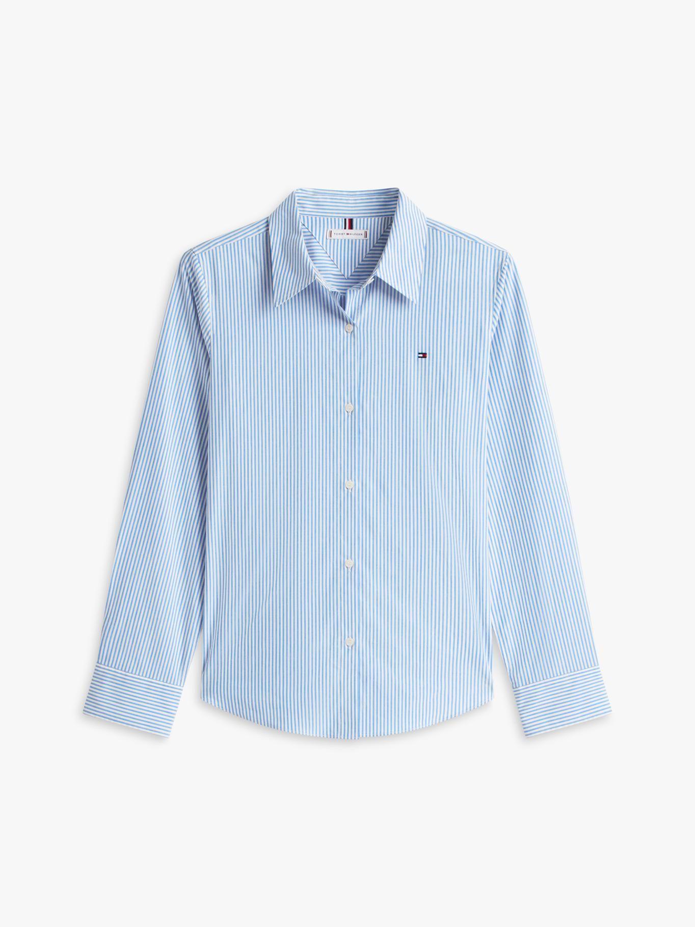 Camisa A Rayas Regular Fit Tommy Hilfiger Celeste-4