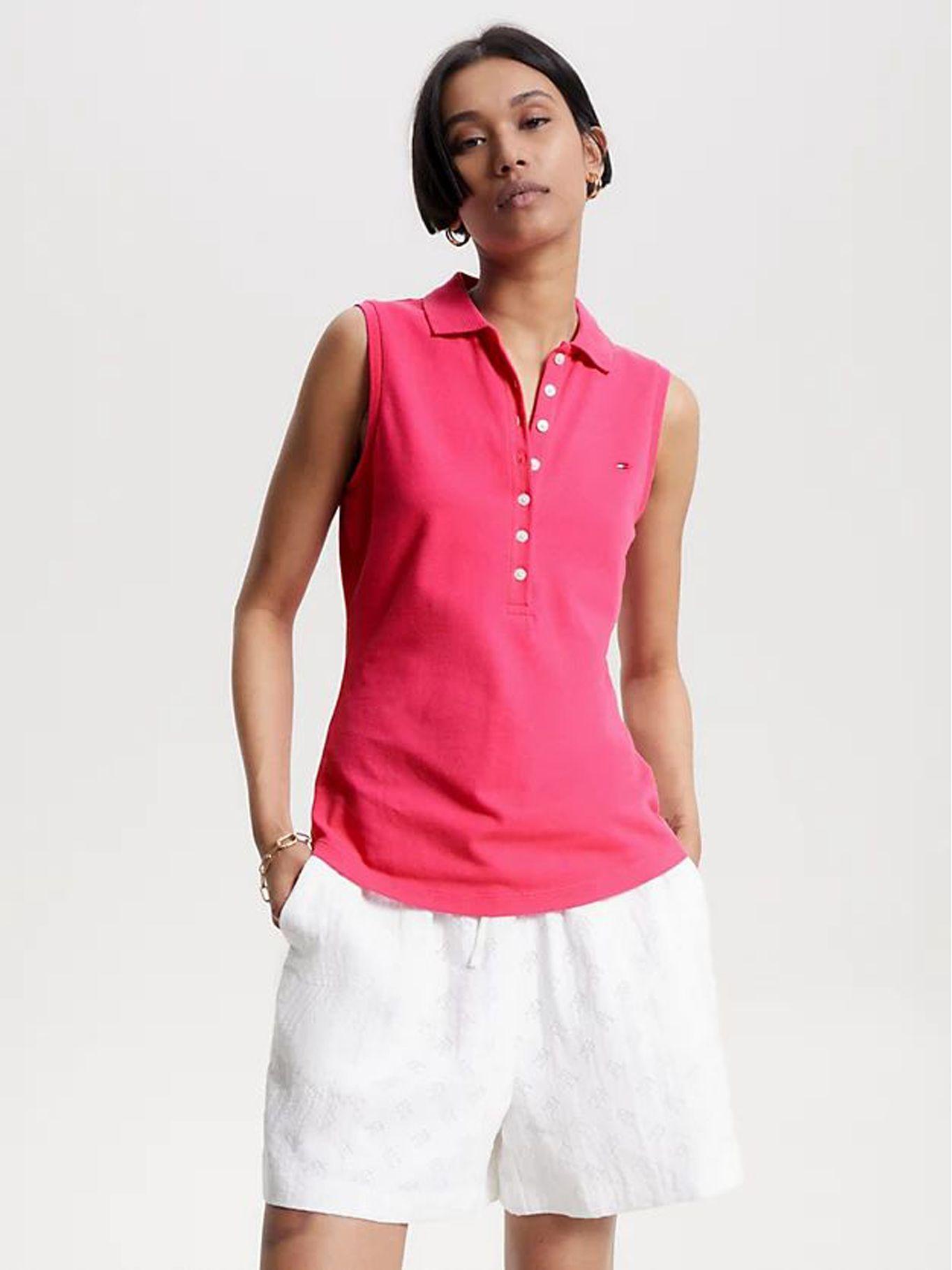 Polo Slim Fit Sin Mangas Rosado Tommy Hilfiger-0