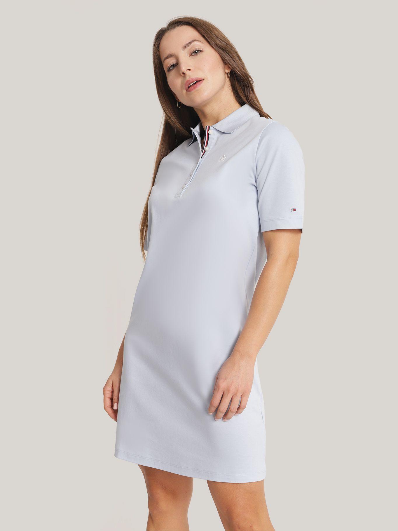 Vestido Polo Con Logo Monogram Celeste Tommy Hilfiger-0