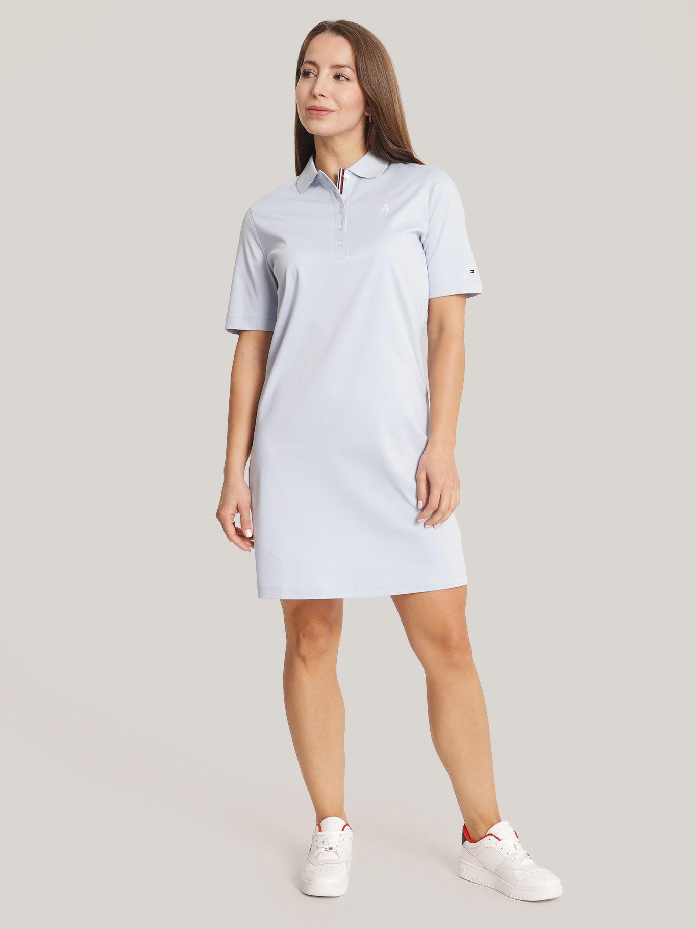 Vestido Polo Con Logo Monogram Celeste Tommy Hilfiger-1