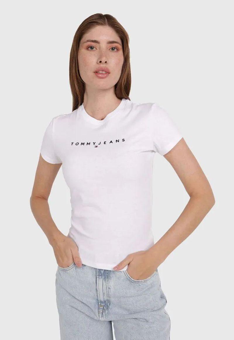 POLERA SLIM FIT LOGO LINEAR BLANCO TOMMY JEANS-0