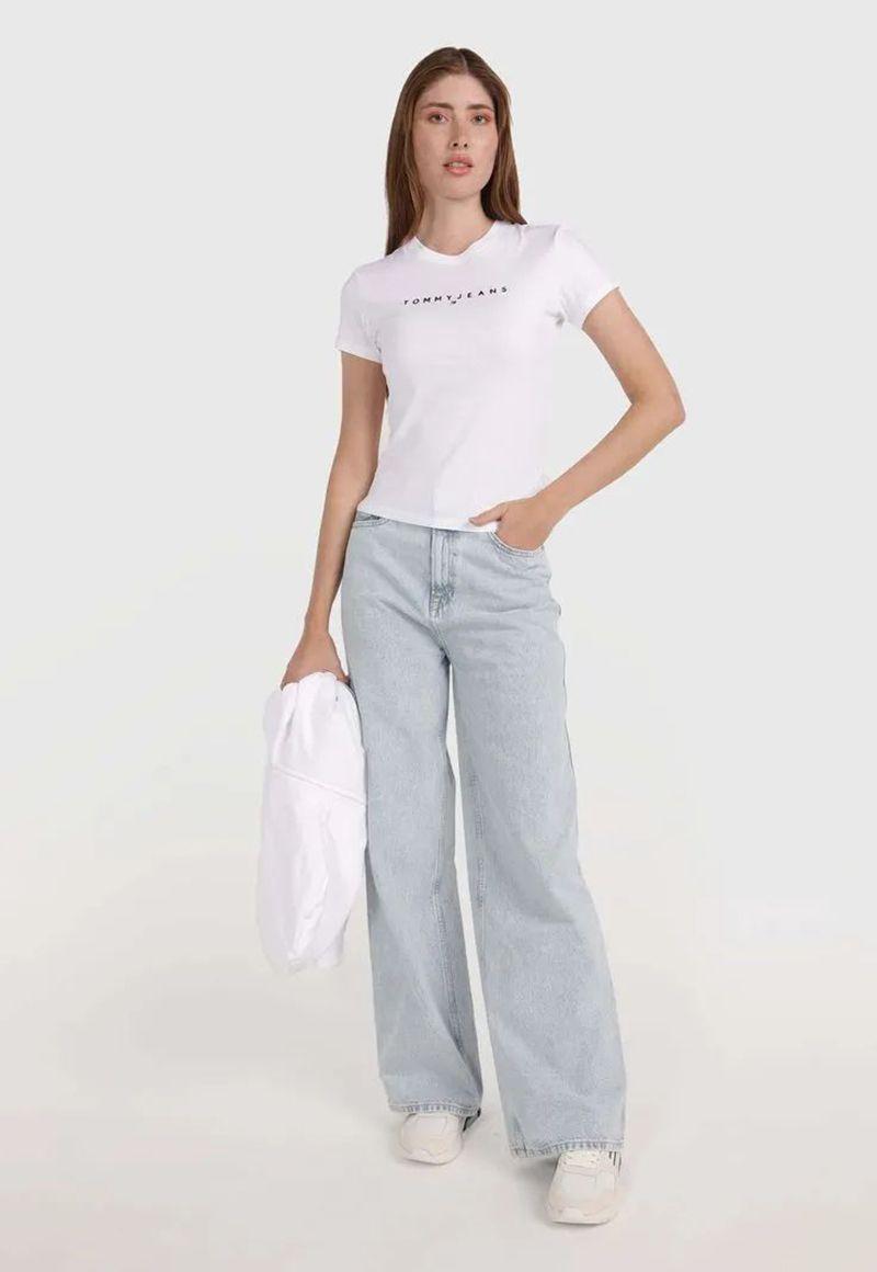 POLERA SLIM FIT LOGO LINEAR BLANCO TOMMY JEANS-1