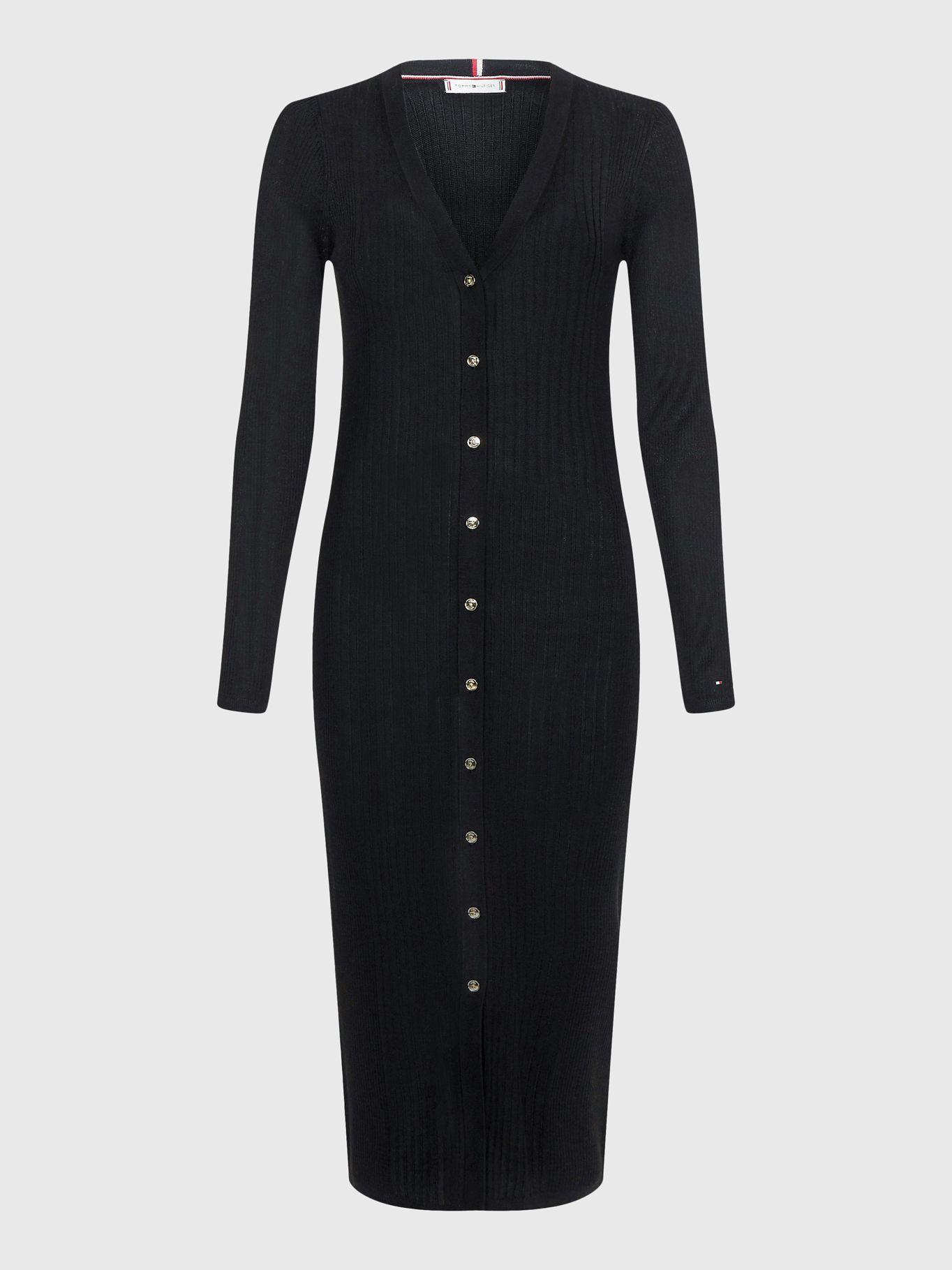 Cárdigan Largo Con Botones Negro Tommy Hilfiger-5