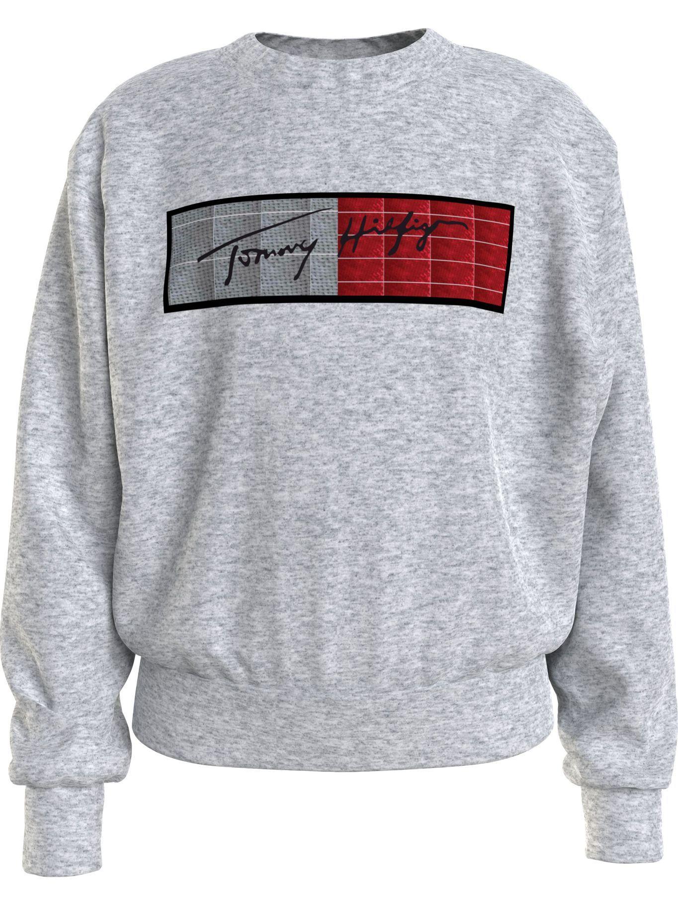 Polerón Logo Lentejuelas Gris Tommy Hilfiger F2-0