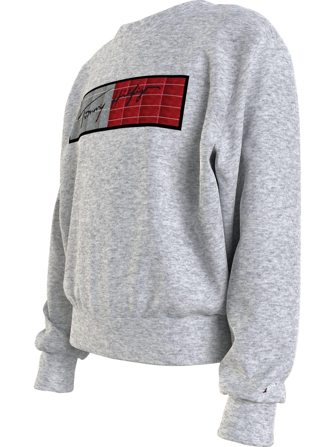 Polerón Logo Lentejuelas Gris Tommy Hilfiger F2-2