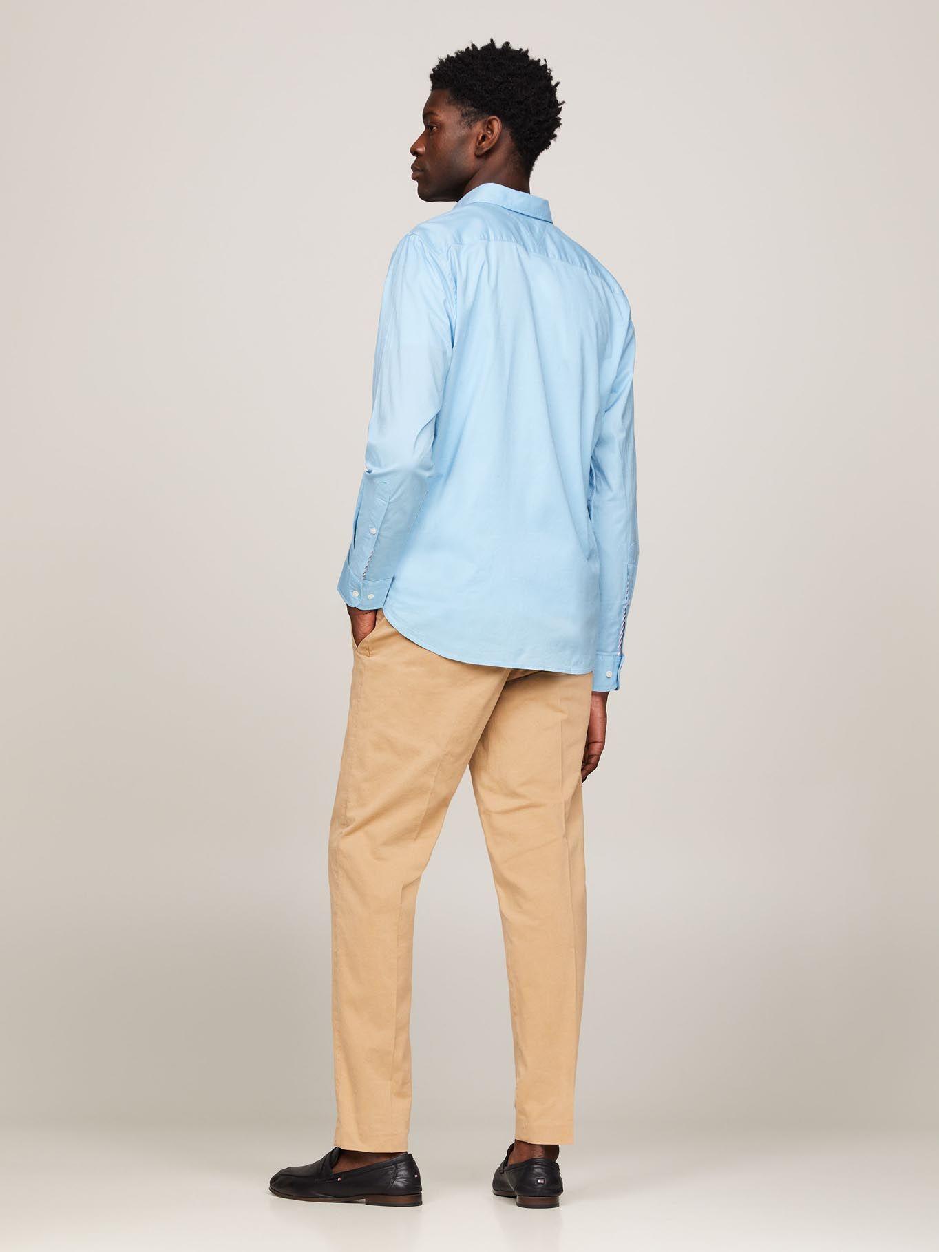 Camisa Flex Solid De Corte Regular Celeste Tommy Hilfiger-2