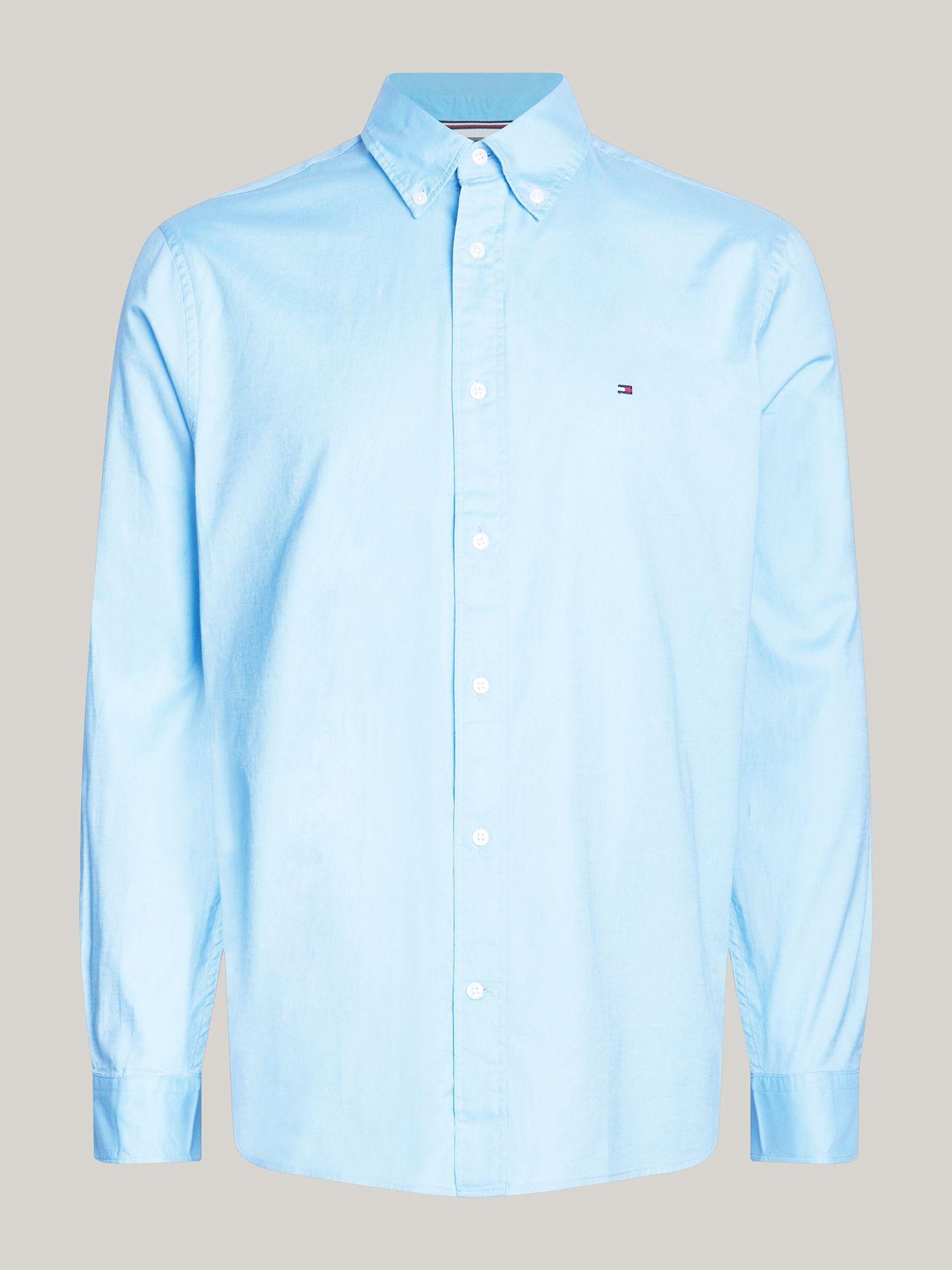 Camisa Flex Solid De Corte Regular Celeste Tommy Hilfiger-4