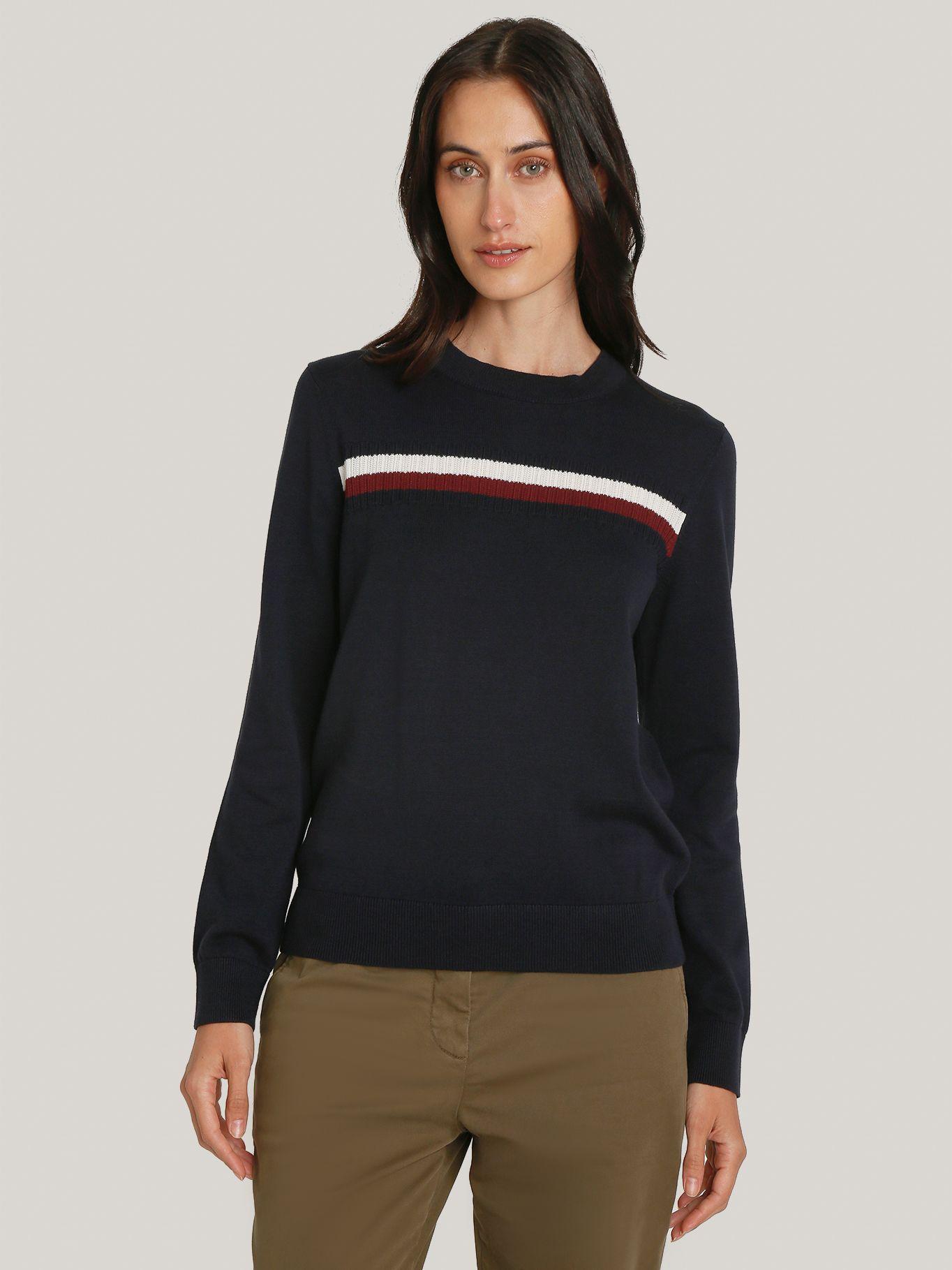 Sweater Global Stripe Con Logo Azul Tommy Hilfiger-0