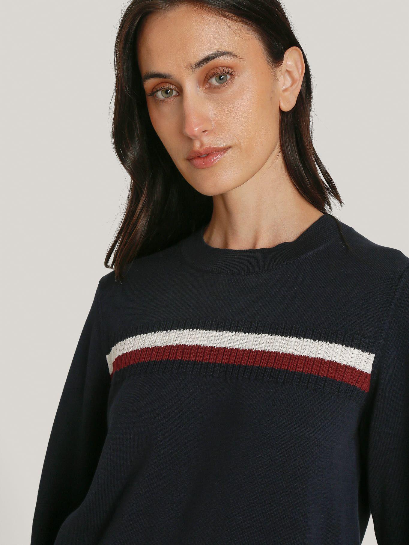 Sweater Global Stripe Con Logo Azul Tommy Hilfiger-3