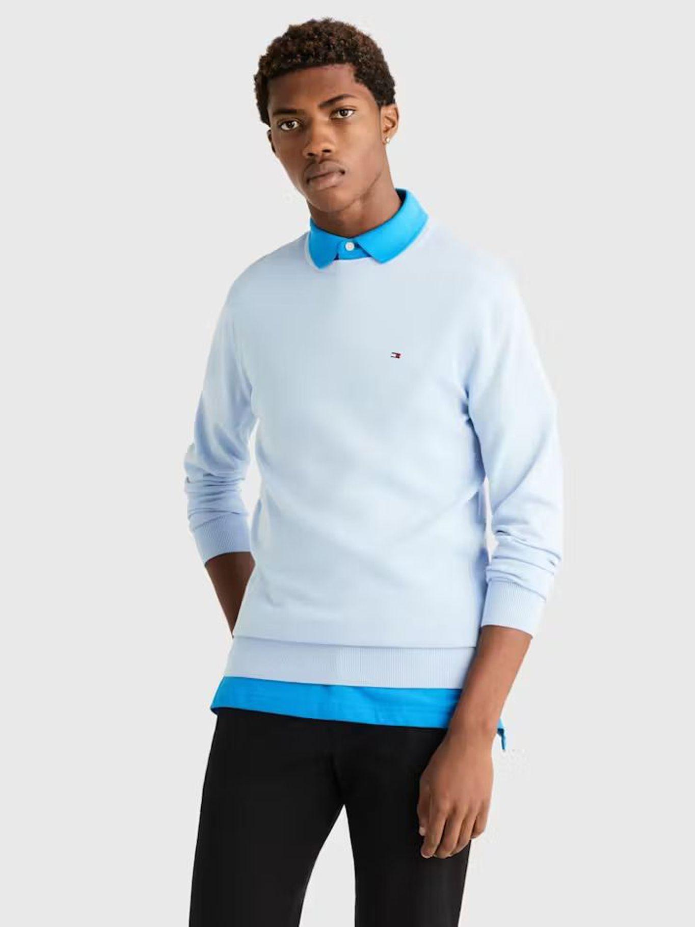 Sweater Básico Signature C-Neck Celeste Tommy Hilfiger-0