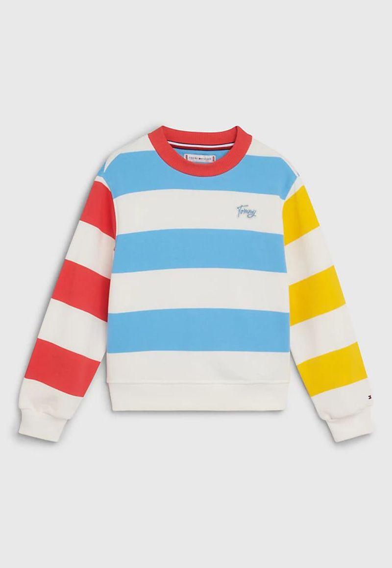 Polerón De Rayas C-Neck Celeste Tommy Hilfiger-0