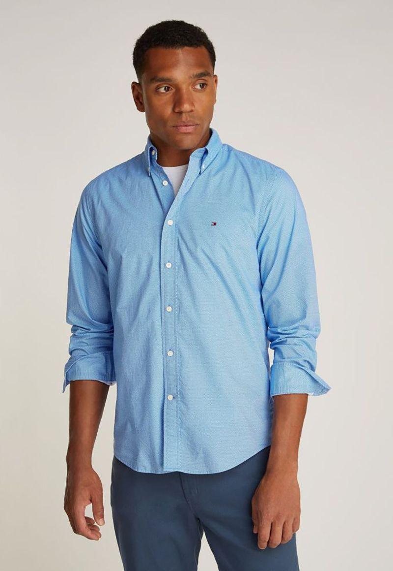 Camisa Solid Poplin Regular 0GY Celeste Tommy Hilfiger-0