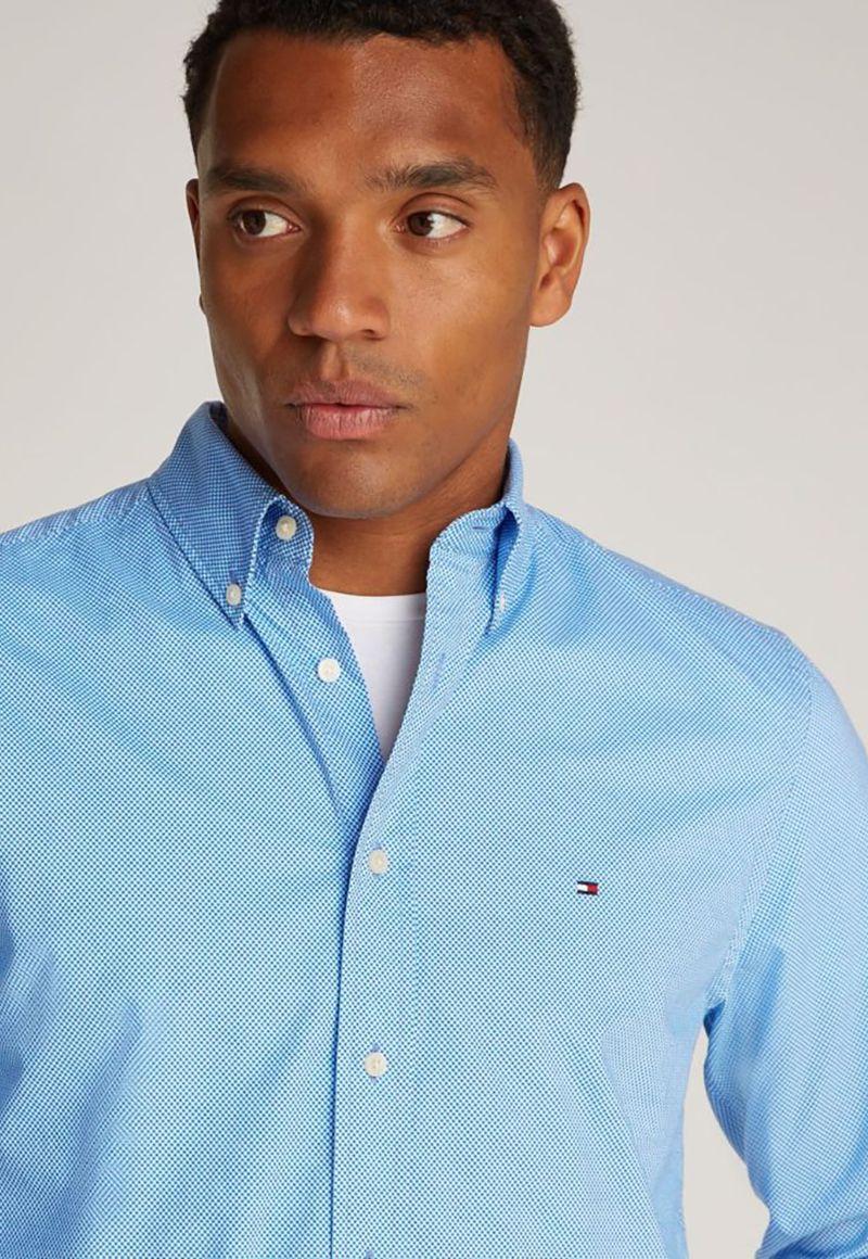 Camisa Solid Poplin Regular 0GY Celeste Tommy Hilfiger-3