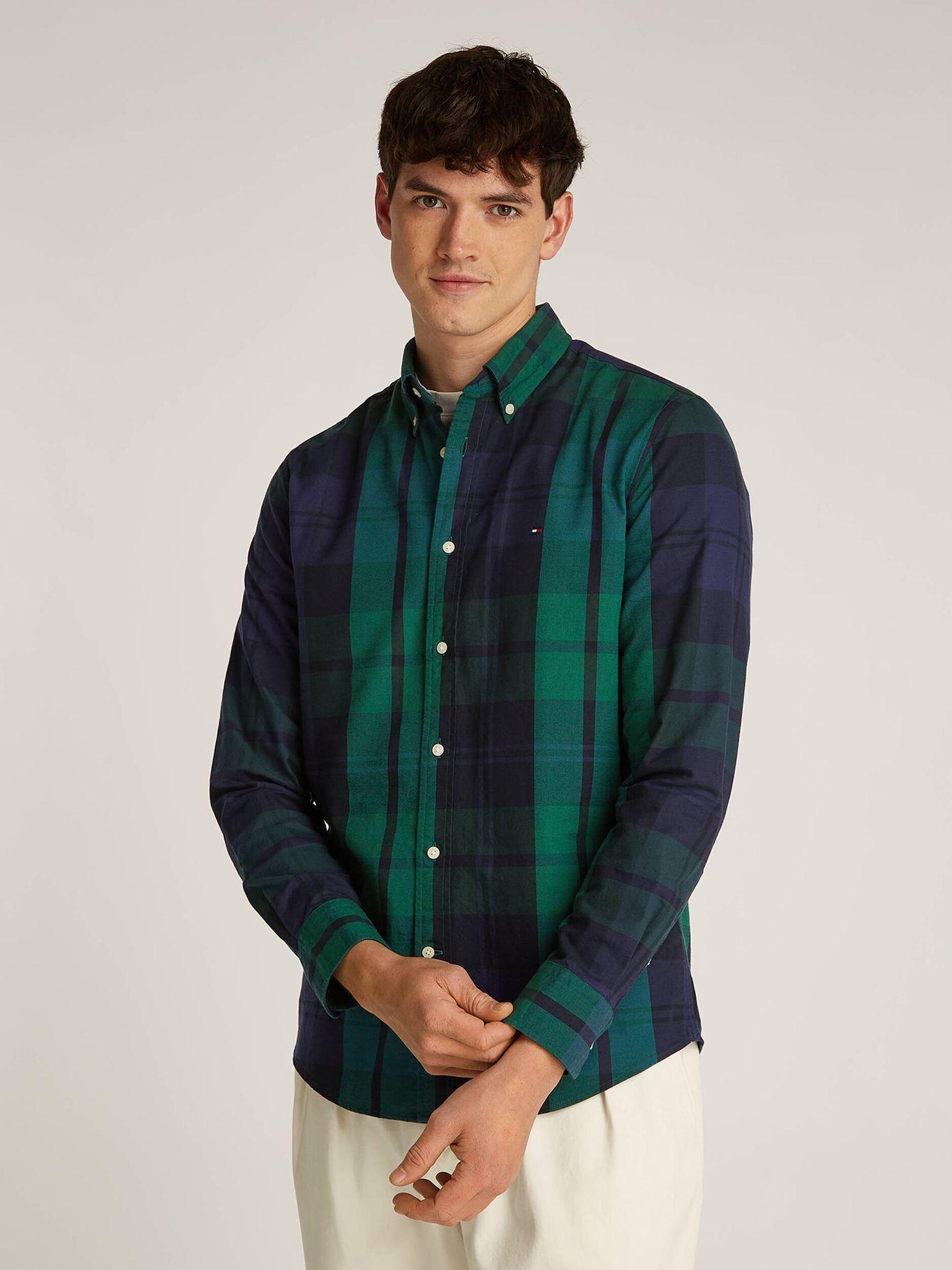 Camisa De Tartán Oxford Regular Fit Azul Tommy Hilfiger-0