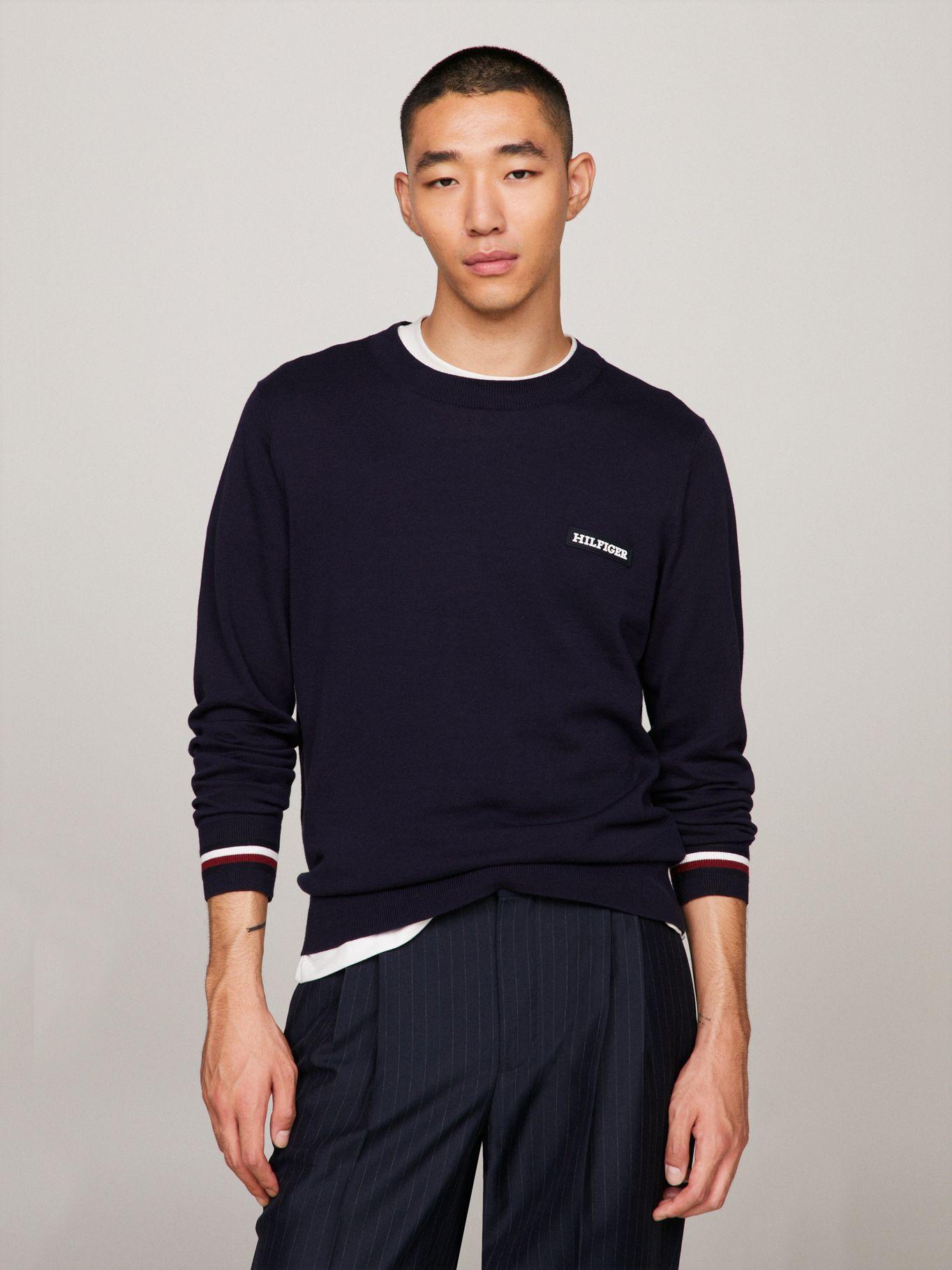 SWEATER GLOBAL STRIPE LOGO AZUL TOMMY HILFIGER-0