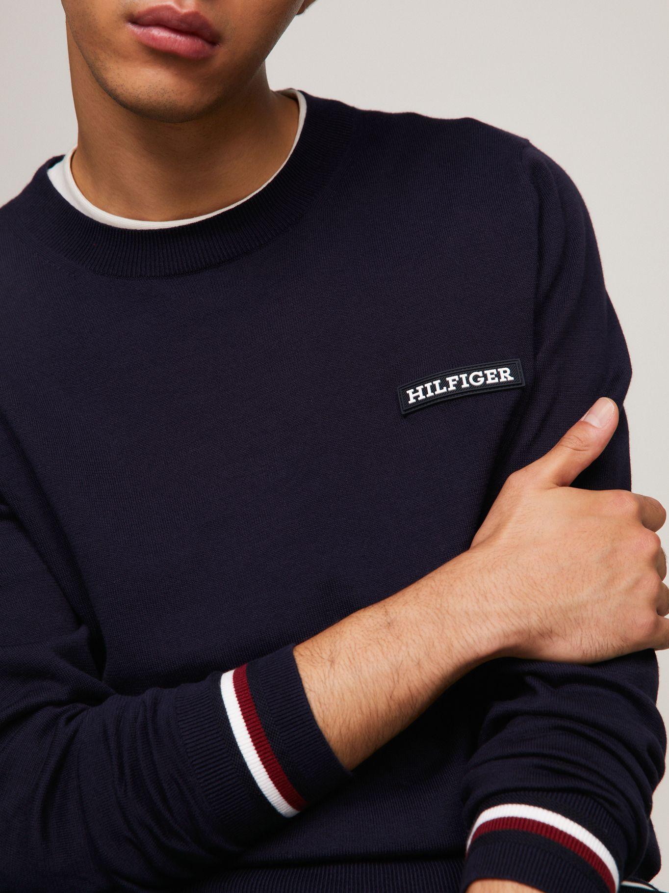 SWEATER GLOBAL STRIPE LOGO AZUL TOMMY HILFIGER-3