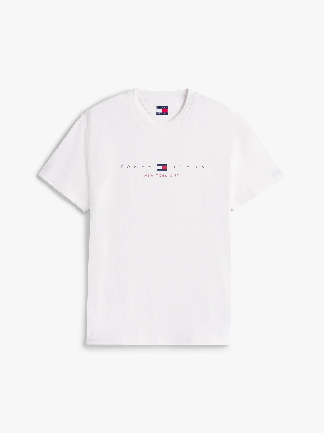 Polera Flag Linear Logo Blanco YBL Tommy Jeans-4