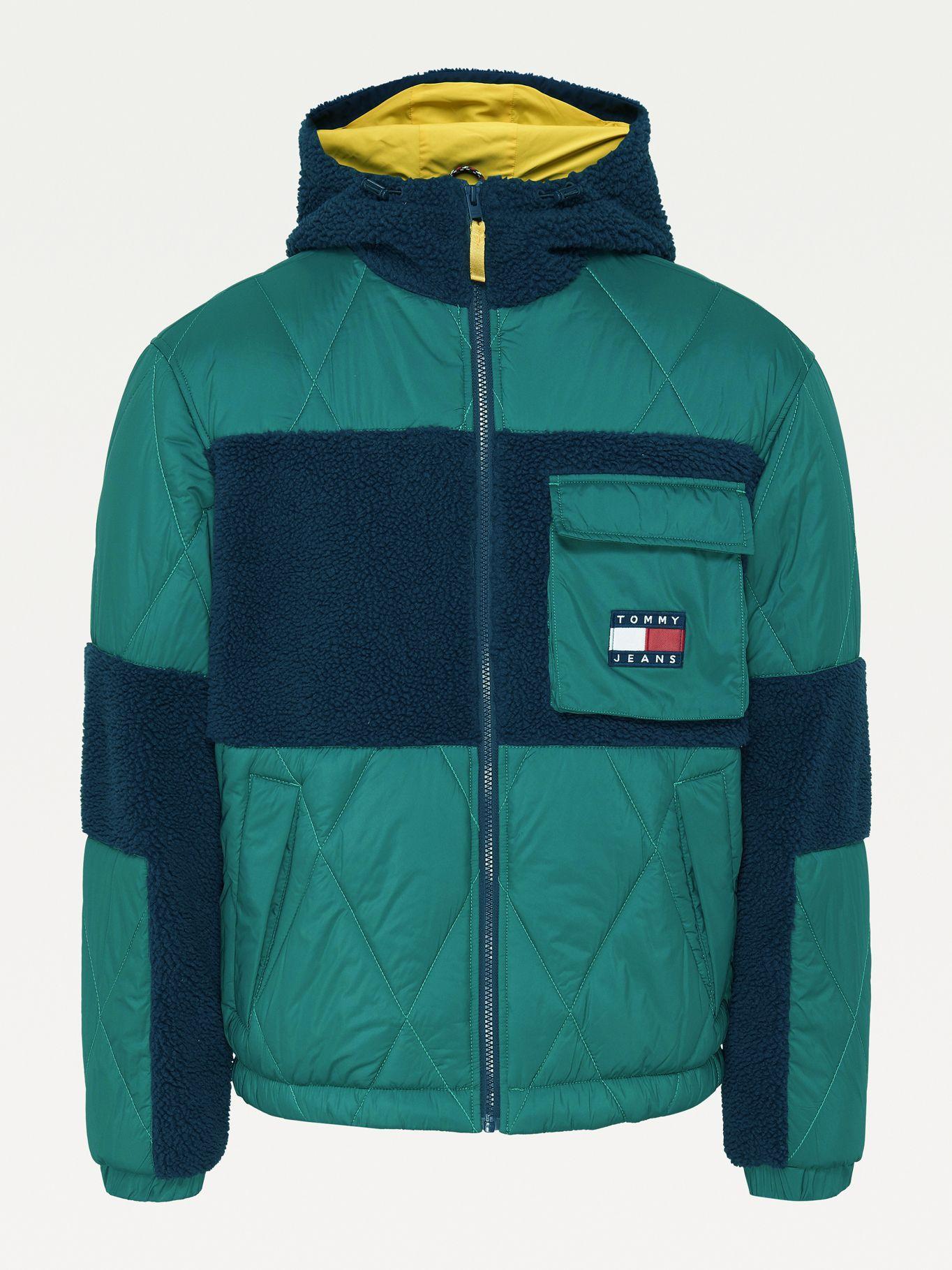 Chaqueta Sherpa Quilt Mix Verde Tommy Jeans-4