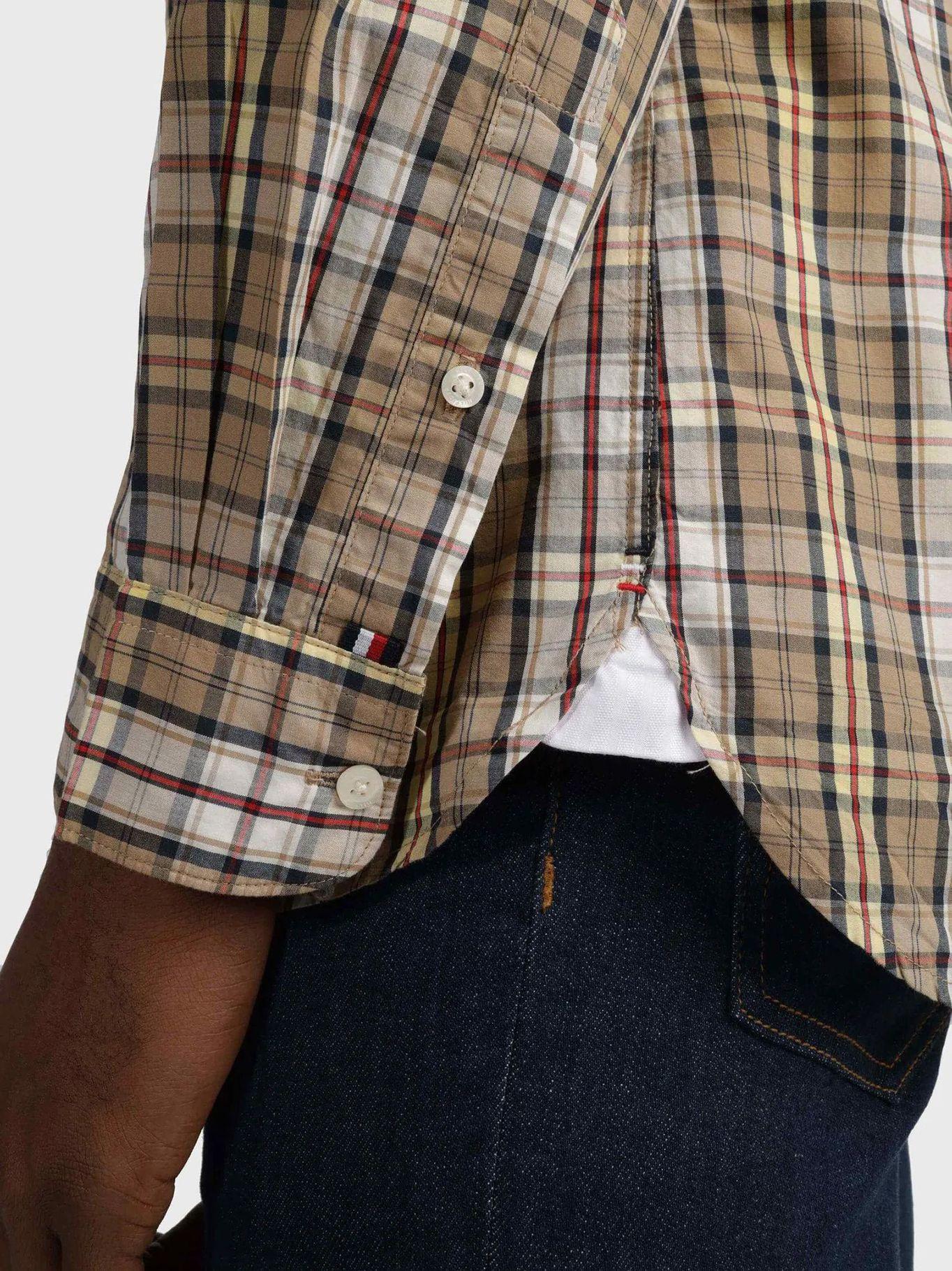 Camisa De Cuadros De Algodón Beige Tommy Hilfiger-4