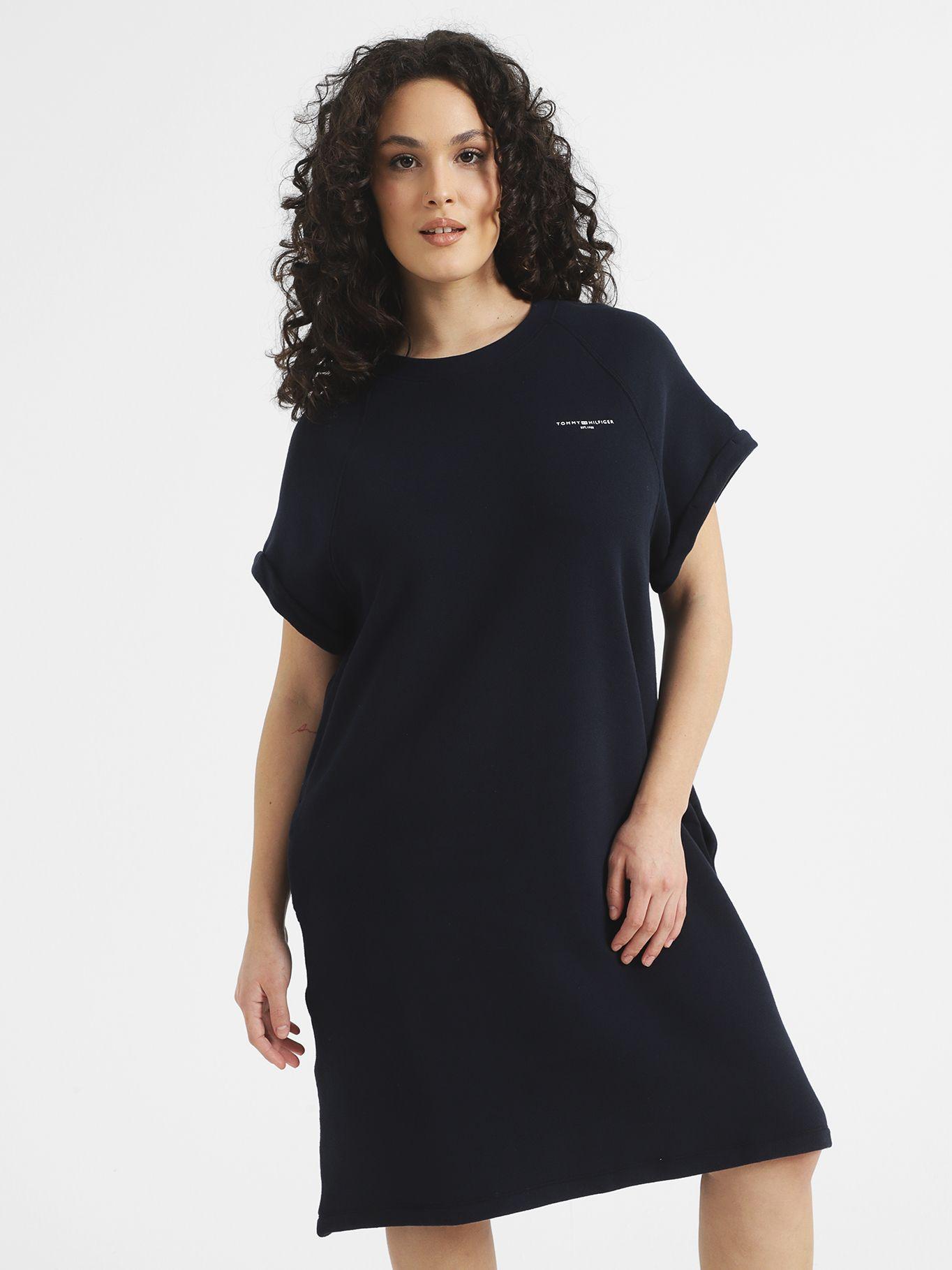 Vestido Curve Solid Con Logo Azul Tommy Hilfiger-0