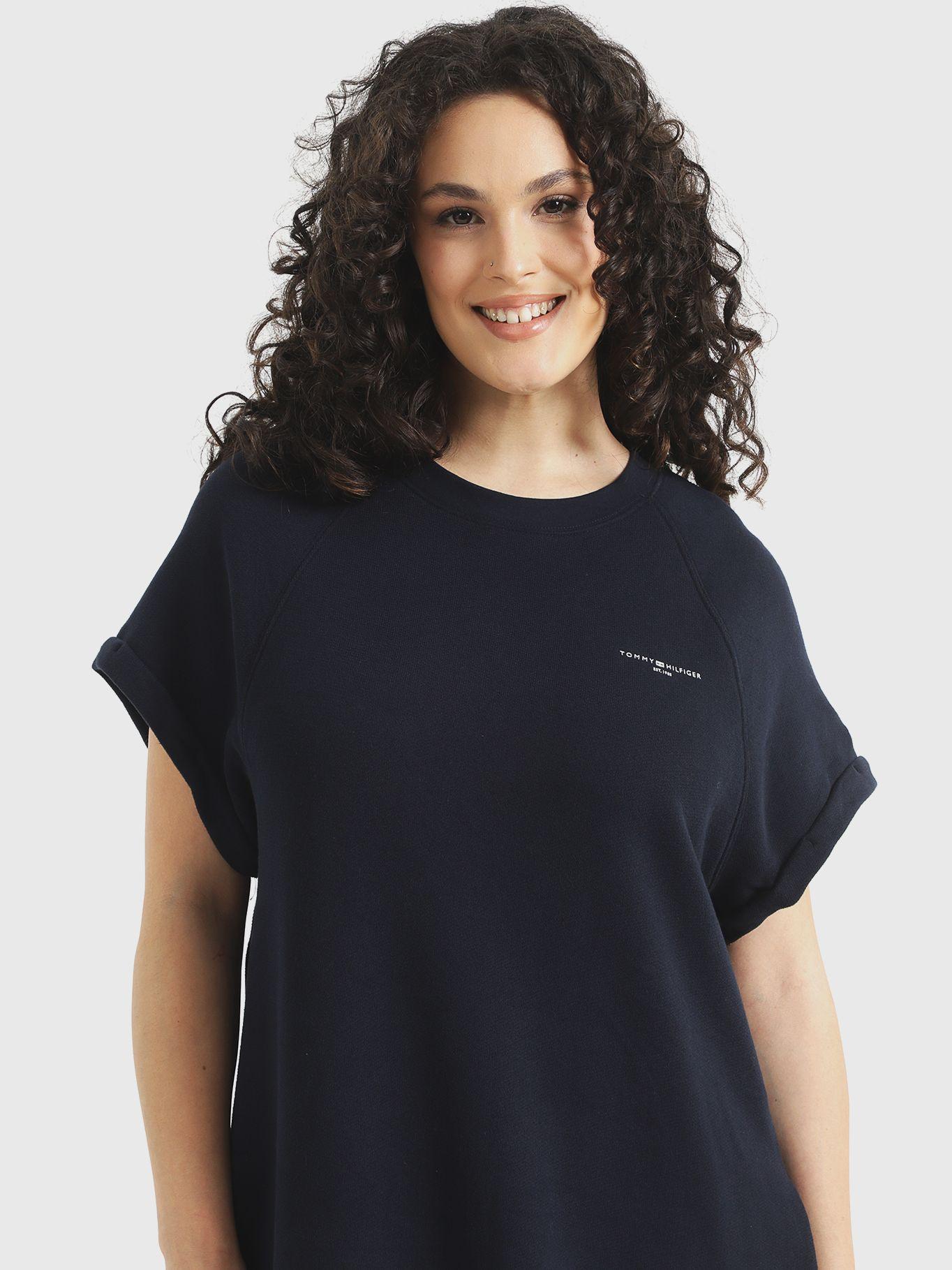 Vestido Curve Solid Con Logo Azul Tommy Hilfiger-3