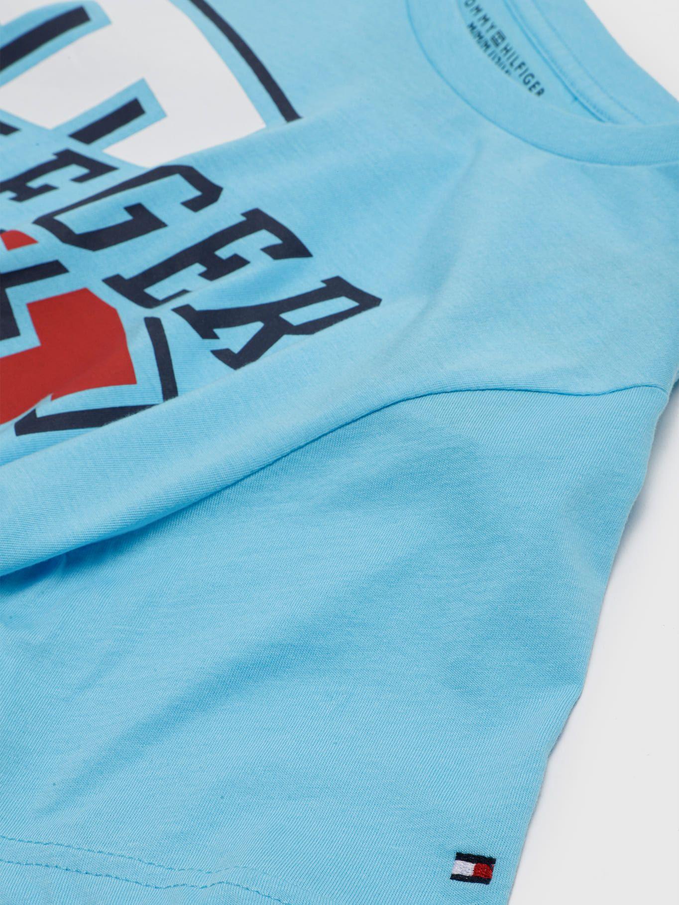 Polera Th Logo Celeste Tommy Hilfiger-3