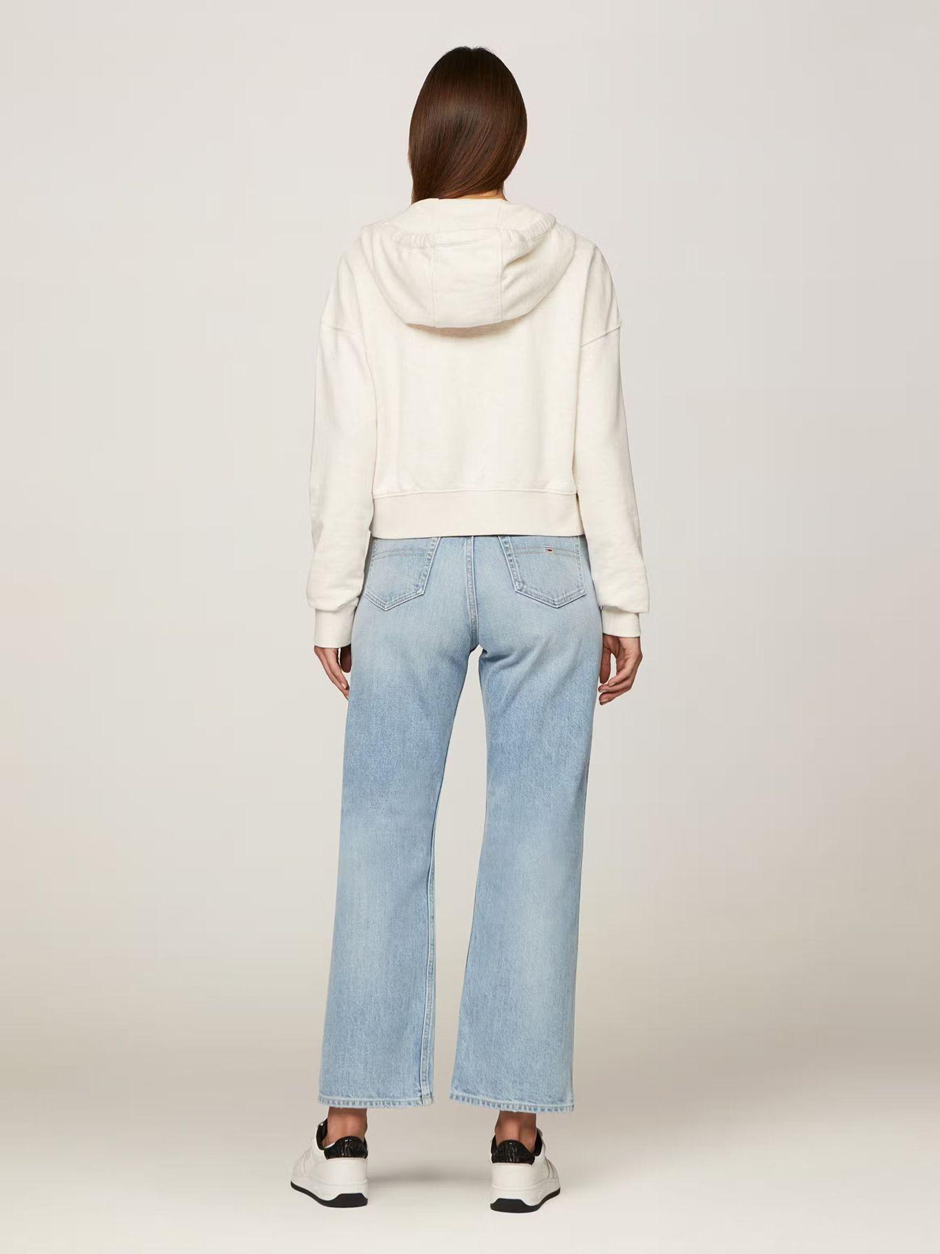 Polerón Hoodie Cropped Con Cierre Beige Tommy Jeans-2